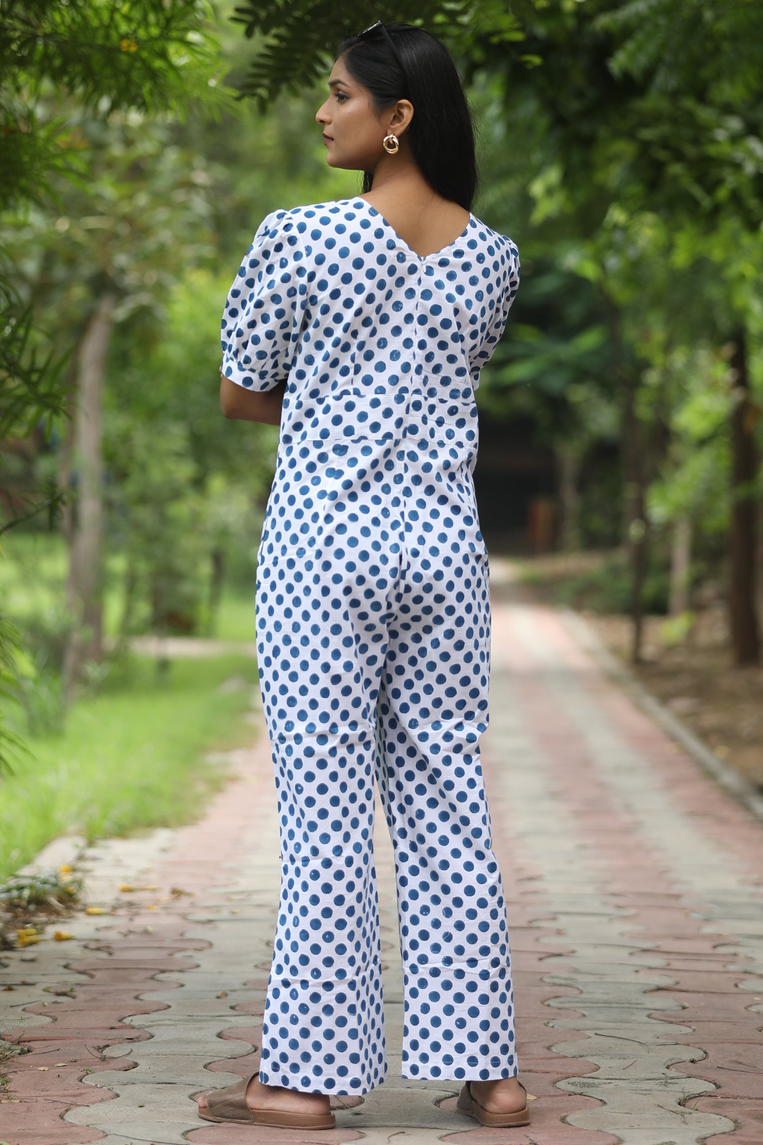 Blueberries Hand block Printed jumpsuit