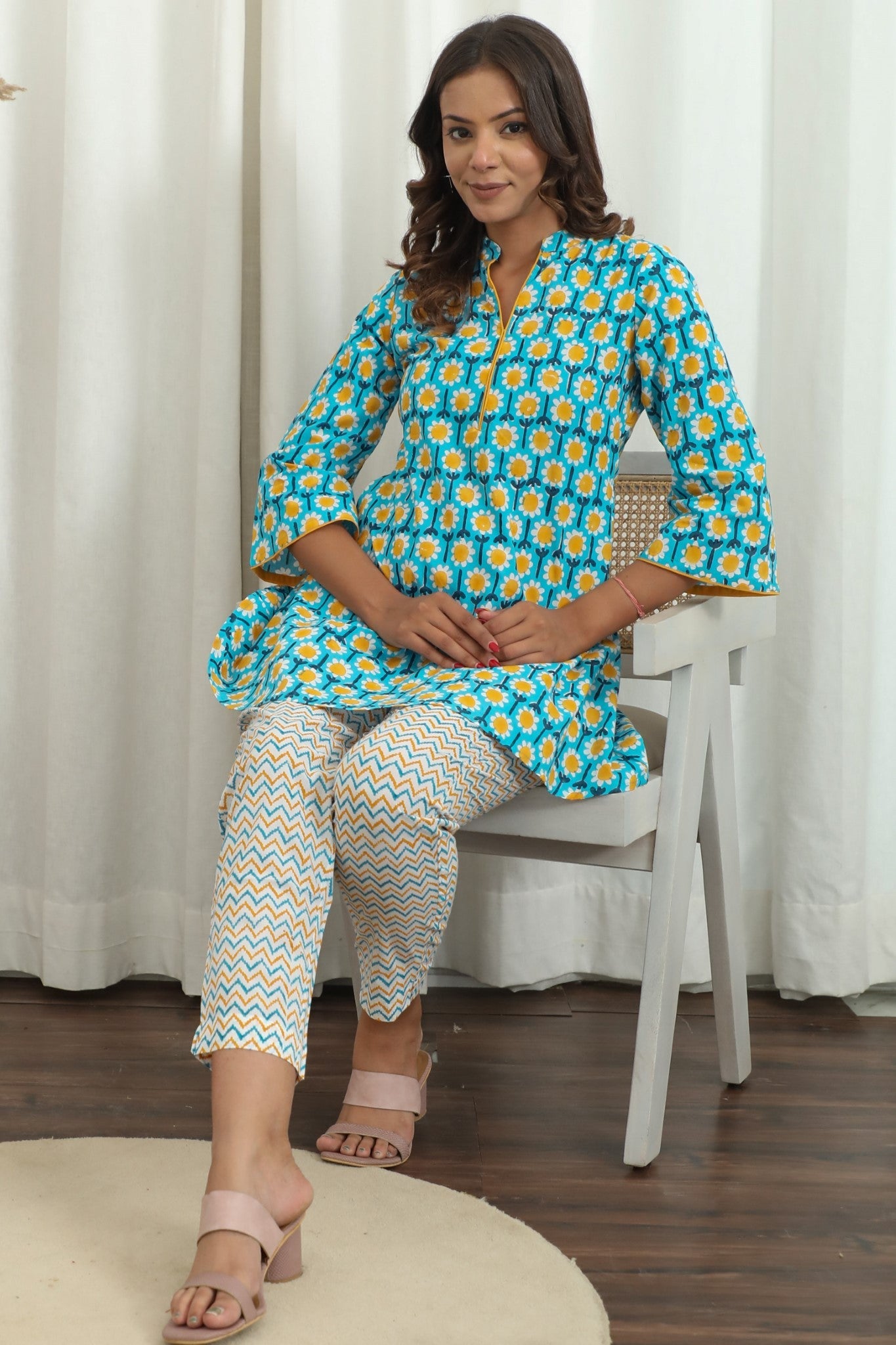Sootisyahi ' Florixa ' Hand Block Printed Co-Ord Set