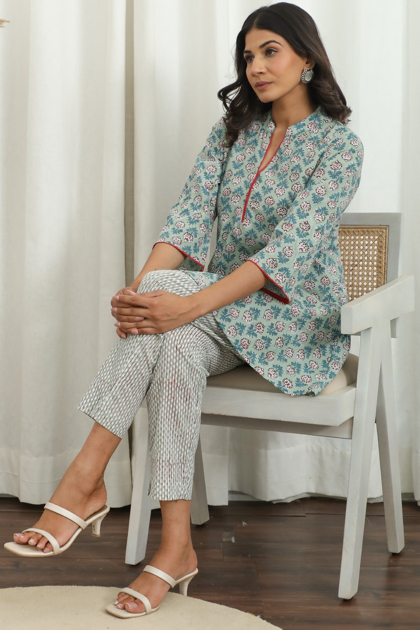 Sootisyahi ' Blossomix ' Hand Block Printed Co-Ord Set