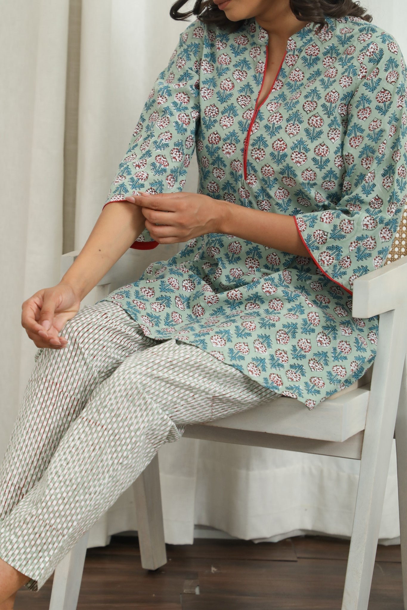 Sootisyahi ' Blossomix ' Hand Block Printed Co-Ord Set