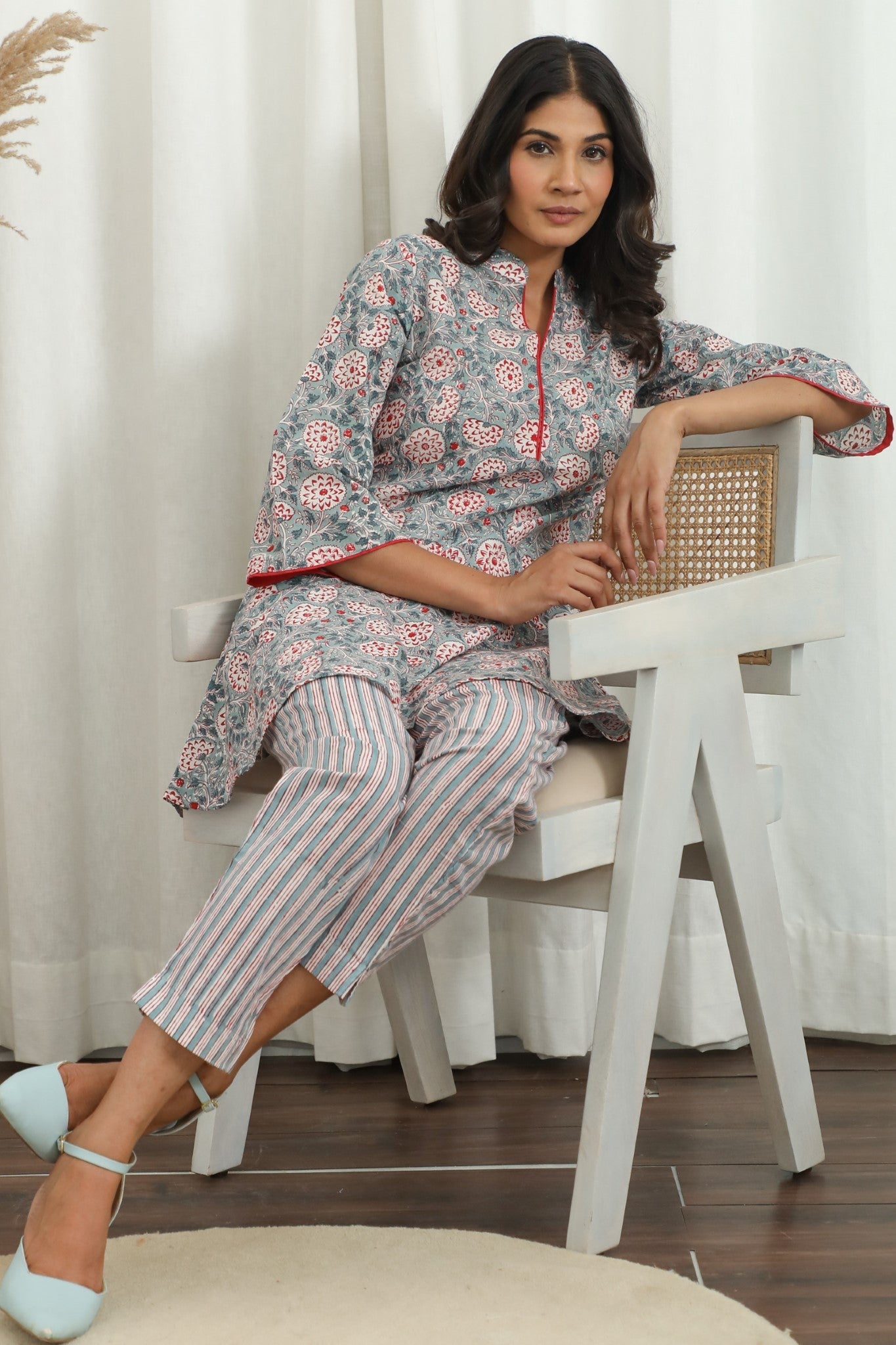 Sootisyahi ' Bloomella ' Hand Block Printed Co-Ord Set