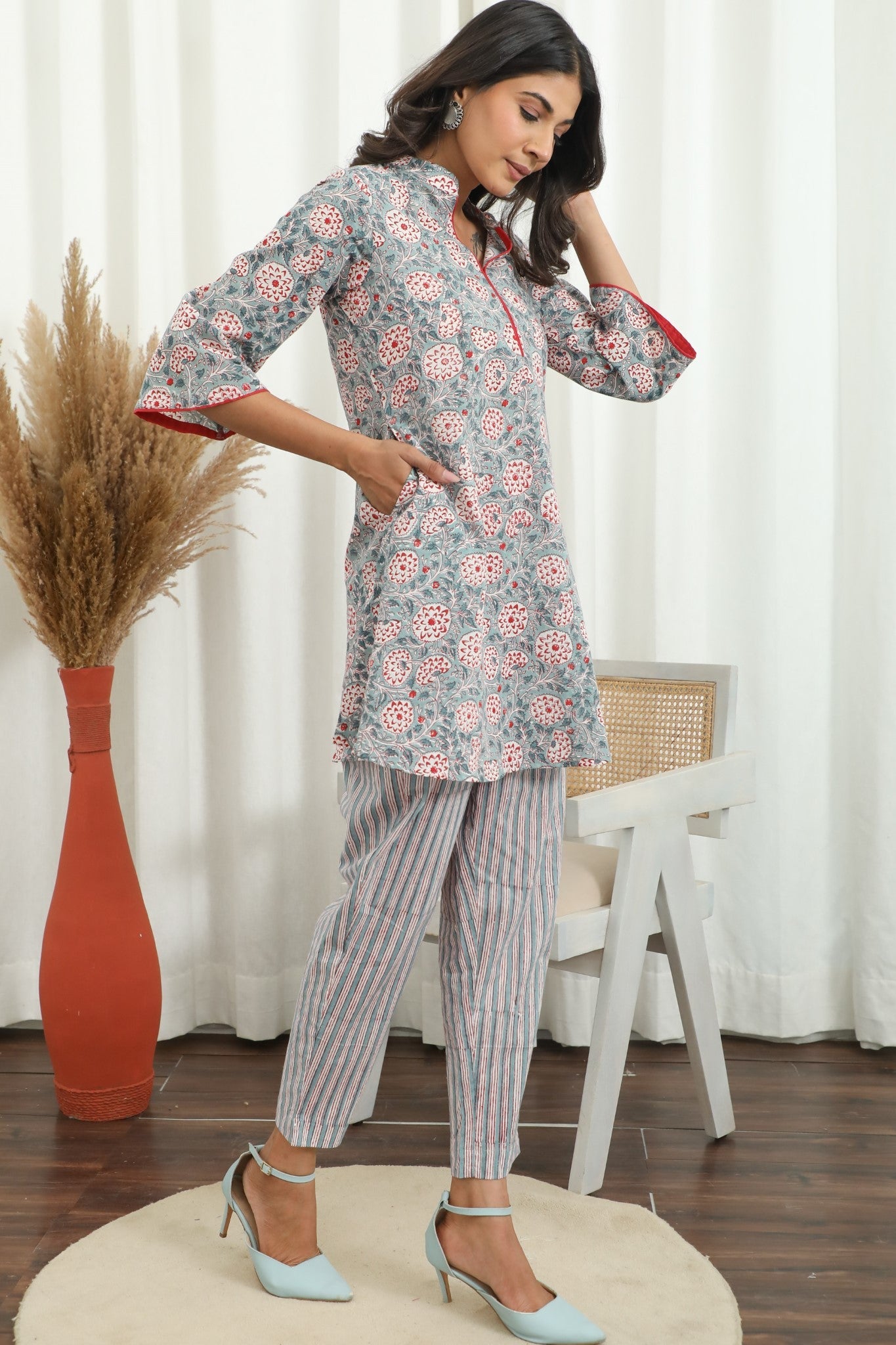 Sootisyahi ' Bloomella ' Hand Block Printed Co-Ord Set