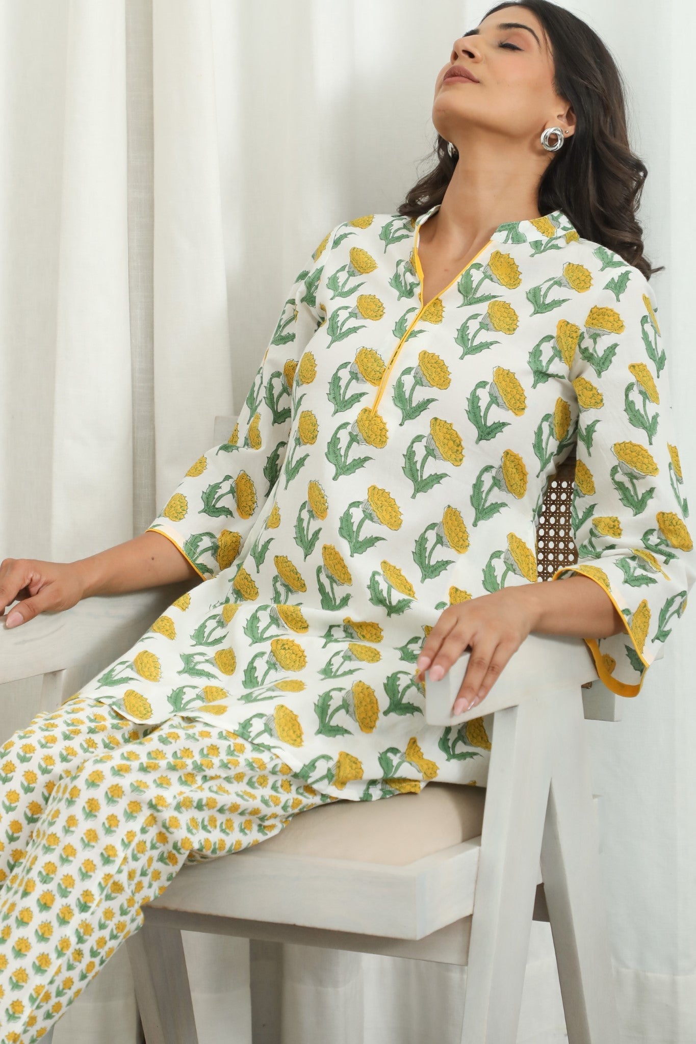 Sootisyahi ' Petalora ' Hand Block Printed Co-Ord Set