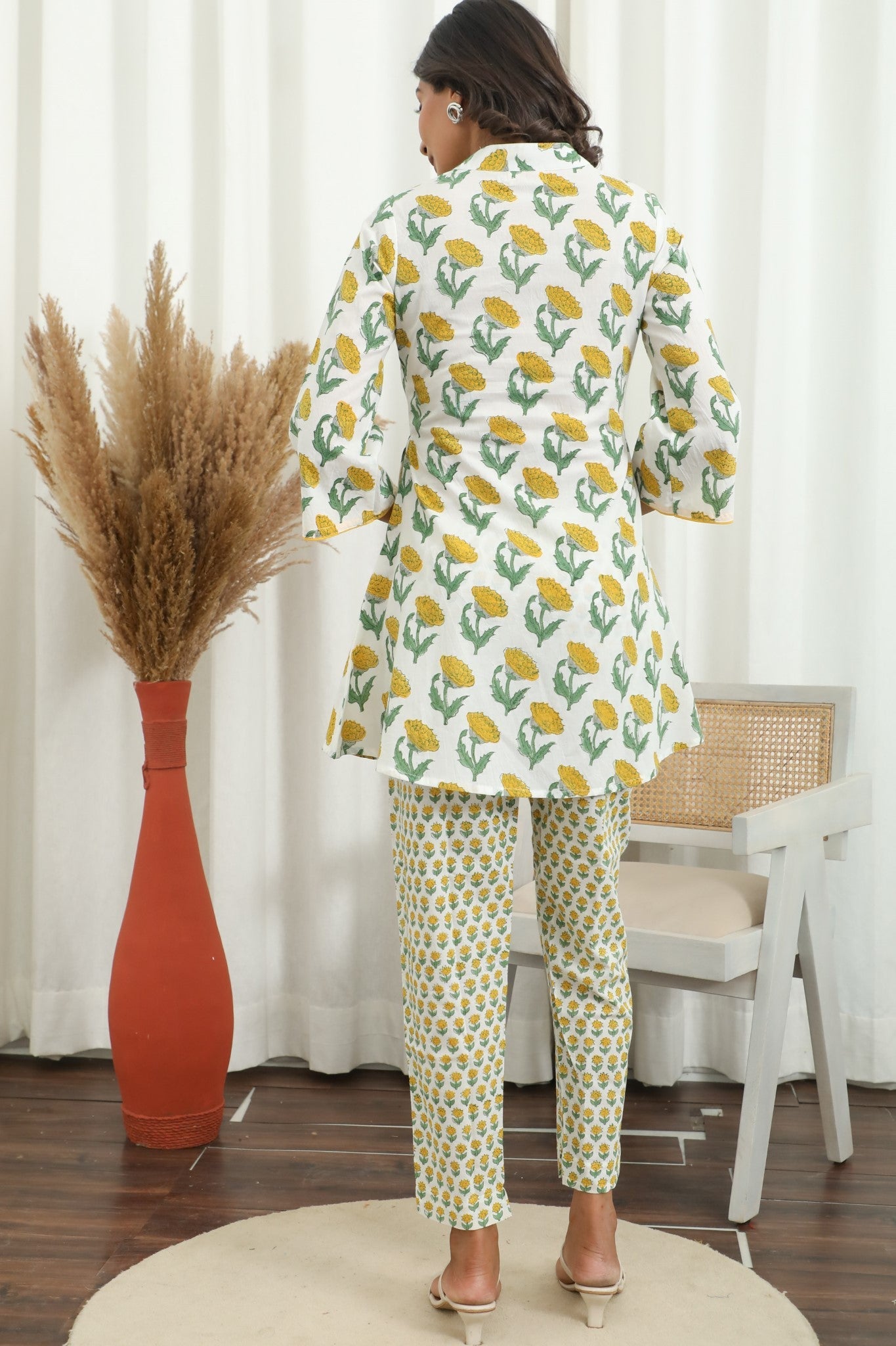 Sootisyahi ' Petalora ' Hand Block Printed Co-Ord Set