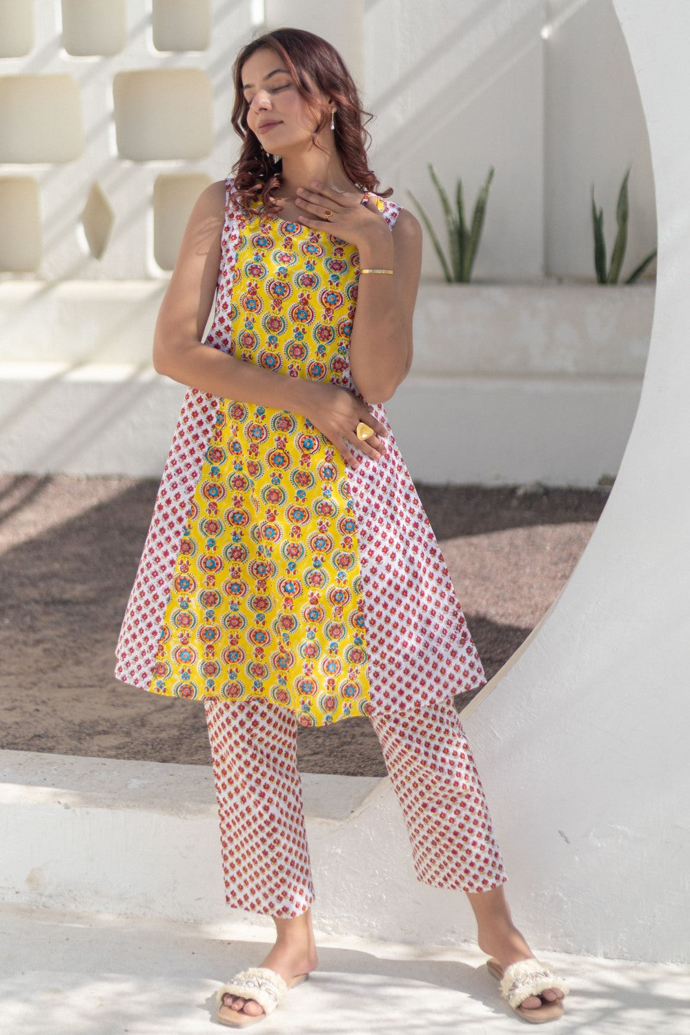 Sunshine Motifs-hand-block-printed-co-ord-set