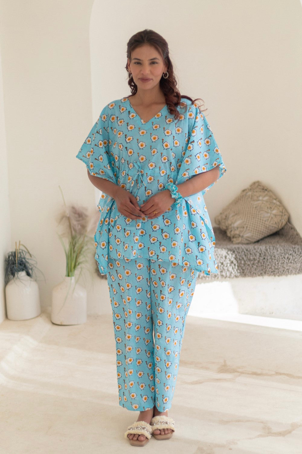 Sootisyahi 'Omellete Dreams' Cotton Kaftan Set