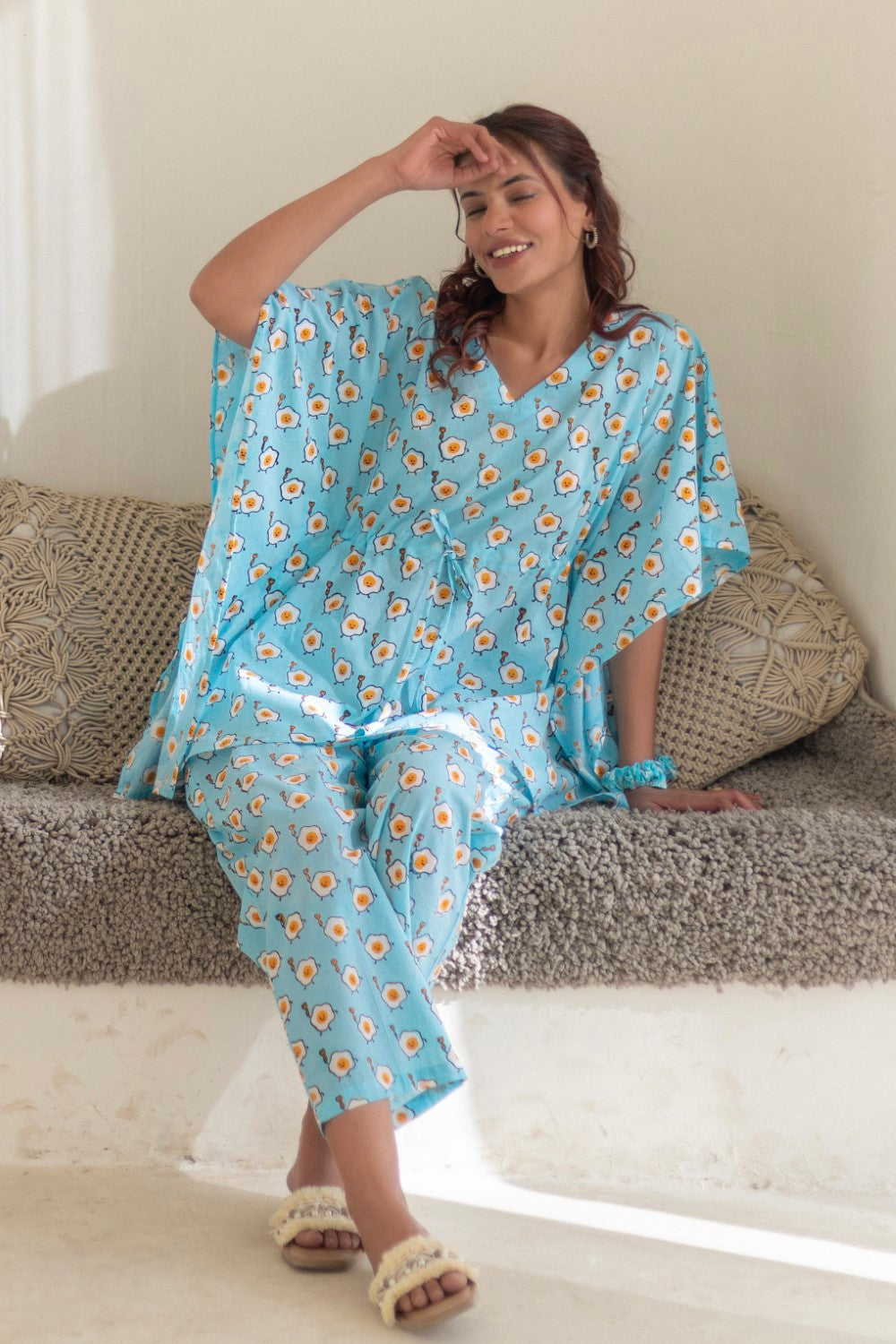 Sootisyahi 'Omellete Dreams' Cotton Kaftan Set