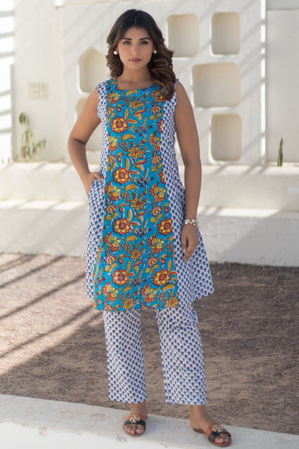 Garden Medley-hand-block-printed-co-ord-set