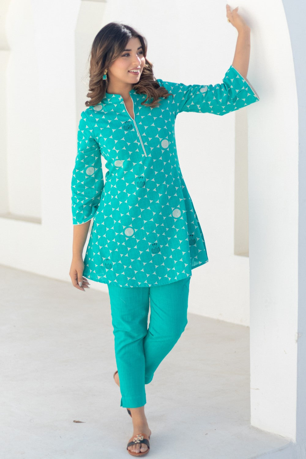 Starry Night' Hand Block Printed Cotton Dress