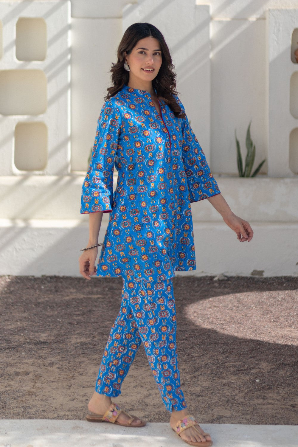sootisyahi-Azure Medallions-hand-block-printed-co-ord-set