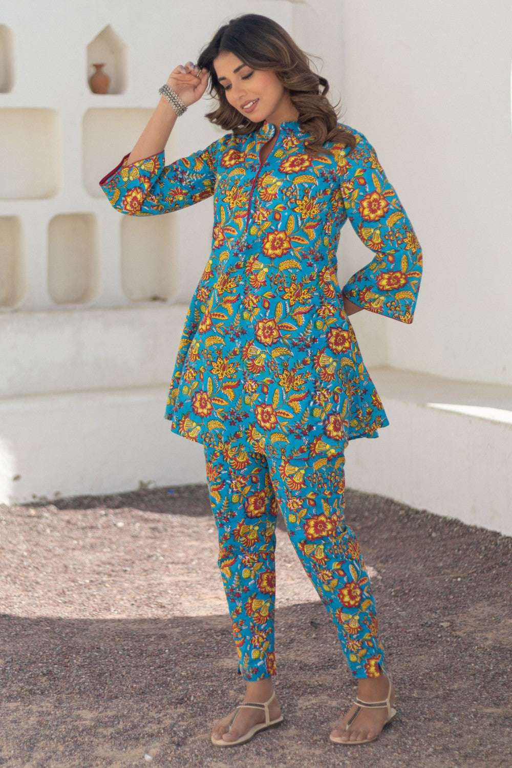 sootisyahi-Floral Rhapsody-hand-block-printed-co-ord-set