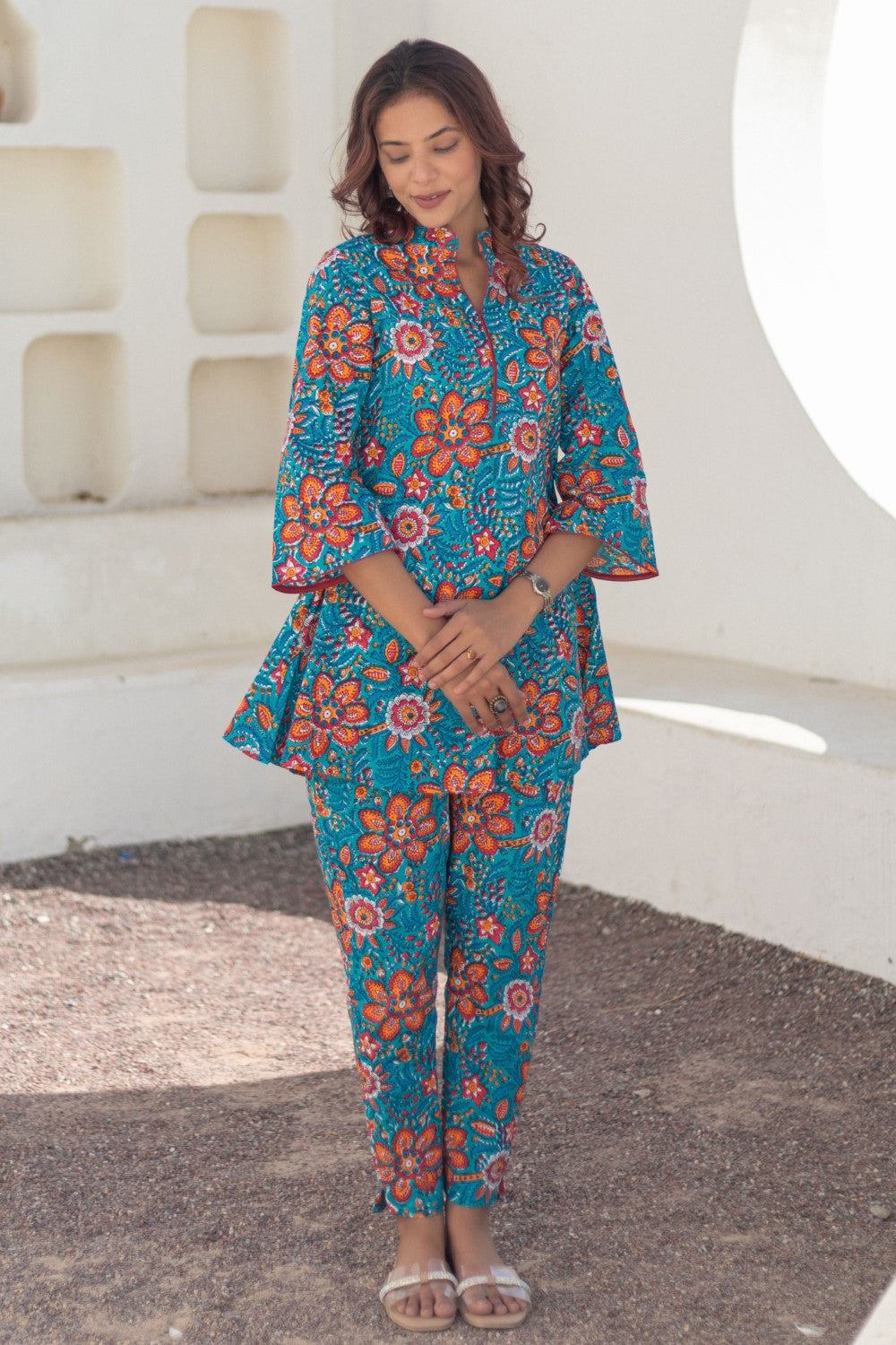 sootisyahi-Coral Garden-hand-block-printed-co-ord-set