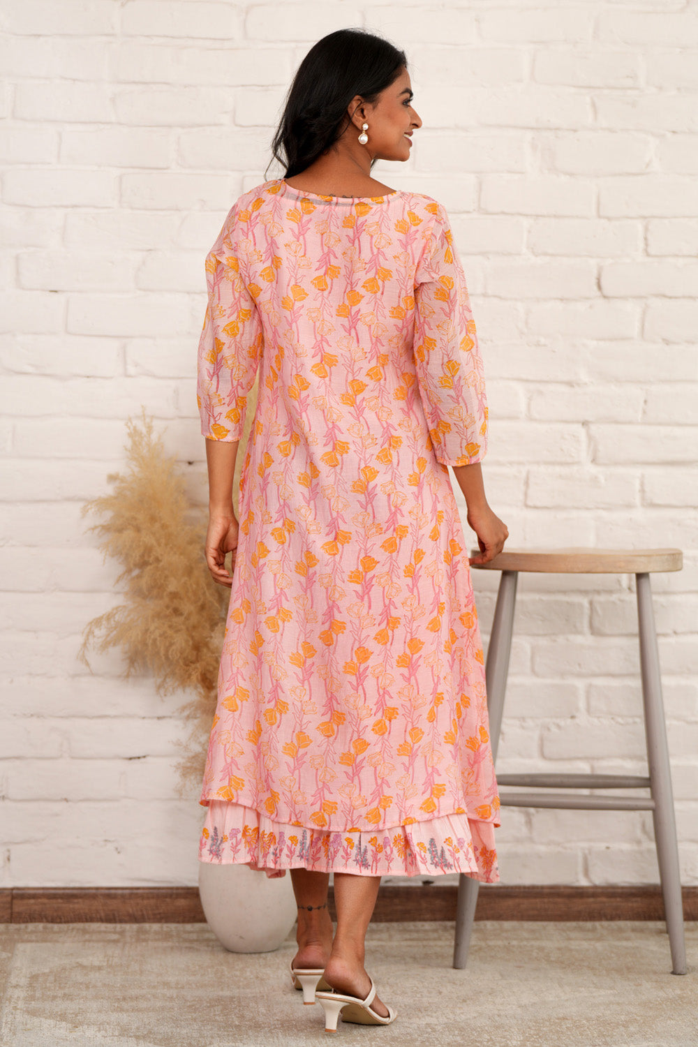 Celestial Bloom - Hand Block Printed Dress