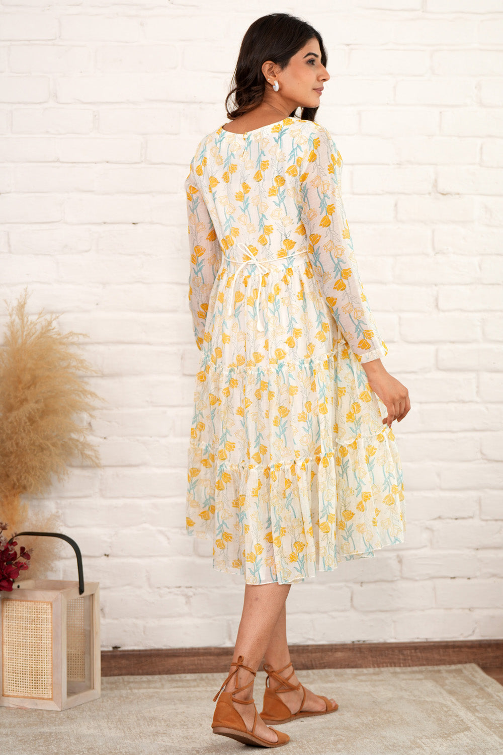 Elegant Serenity - Hand Block Printed Dress