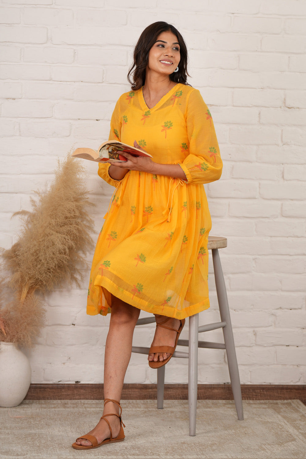 Gossamer Whisper- Hand Block Printed Dress