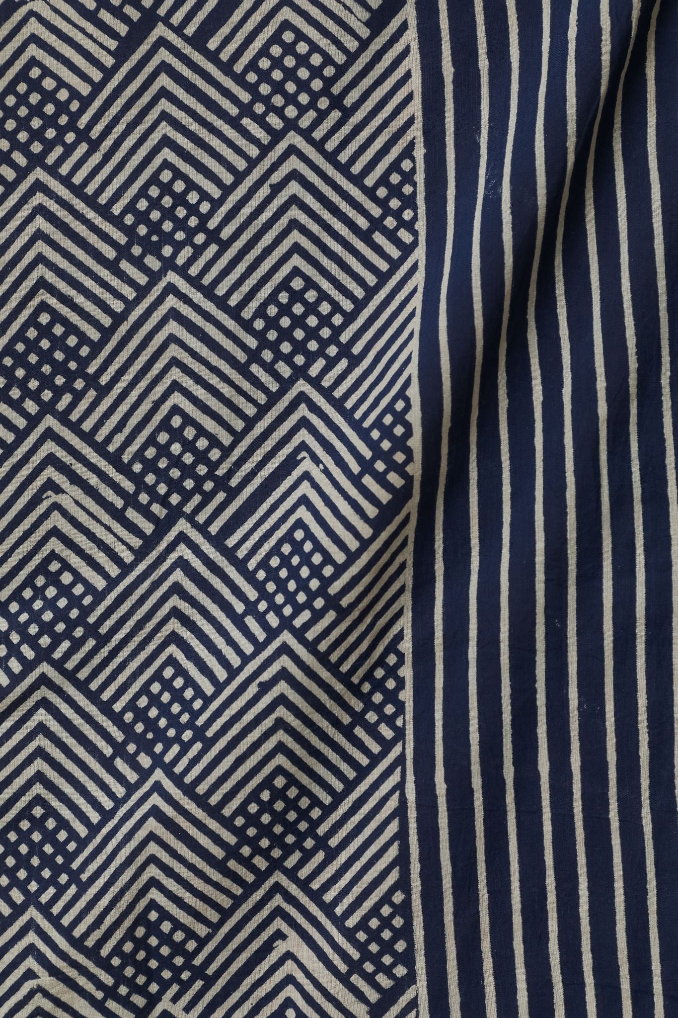 SootiSyahi 'Aster' Handblock Printed Cotton Window Curtain