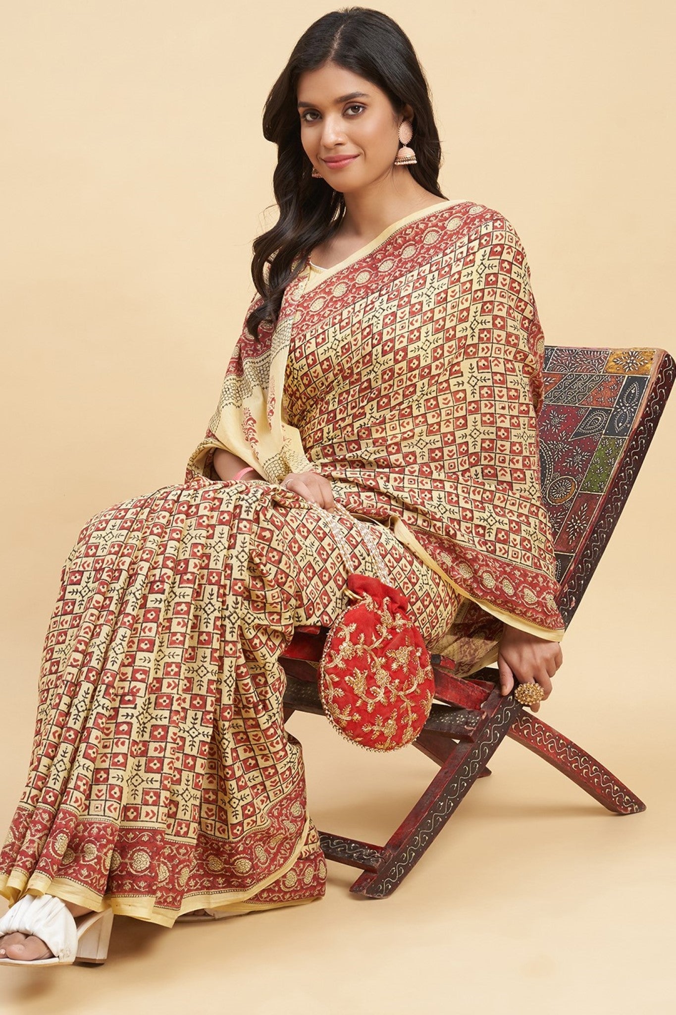 "Arabica" HANDBLOCK PRINT MUL COTTON SAREE - SootiSyahi