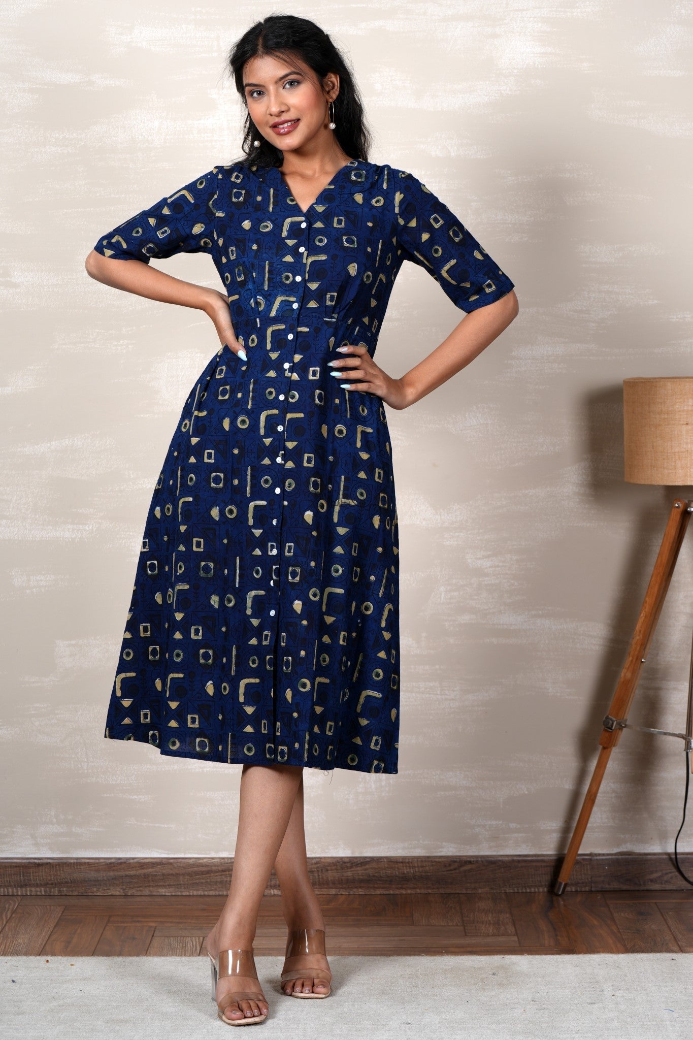 Ariel Hand Block Printed Dress - SootiSyahi