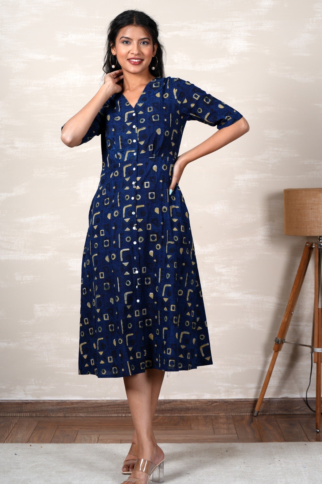 Ariel Hand Block Printed Dress - SootiSyahi
