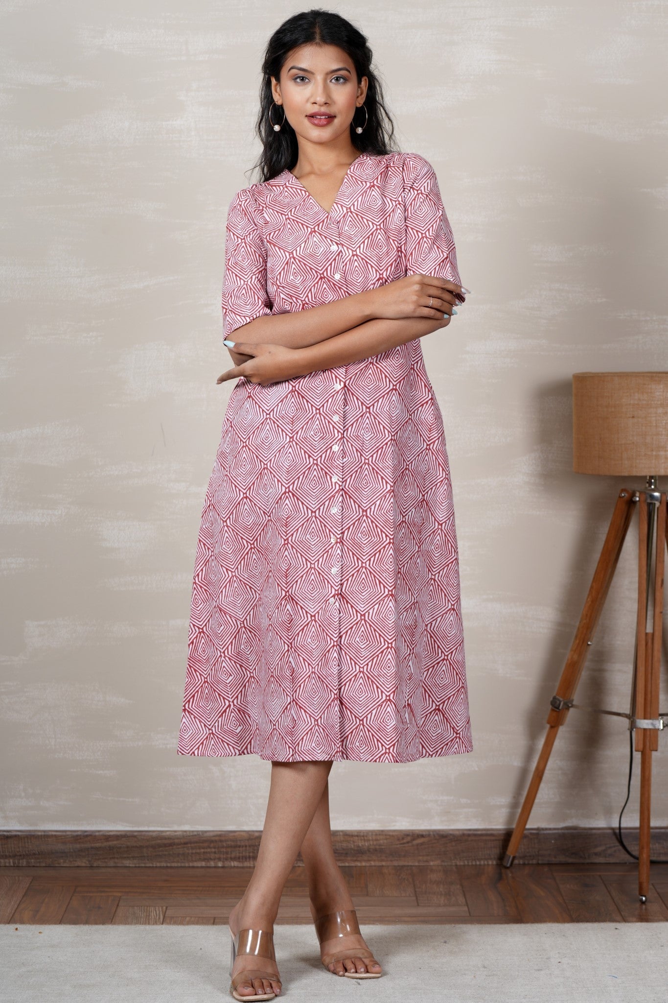 Aurora Hand Block Printed Dress - SootiSyahi