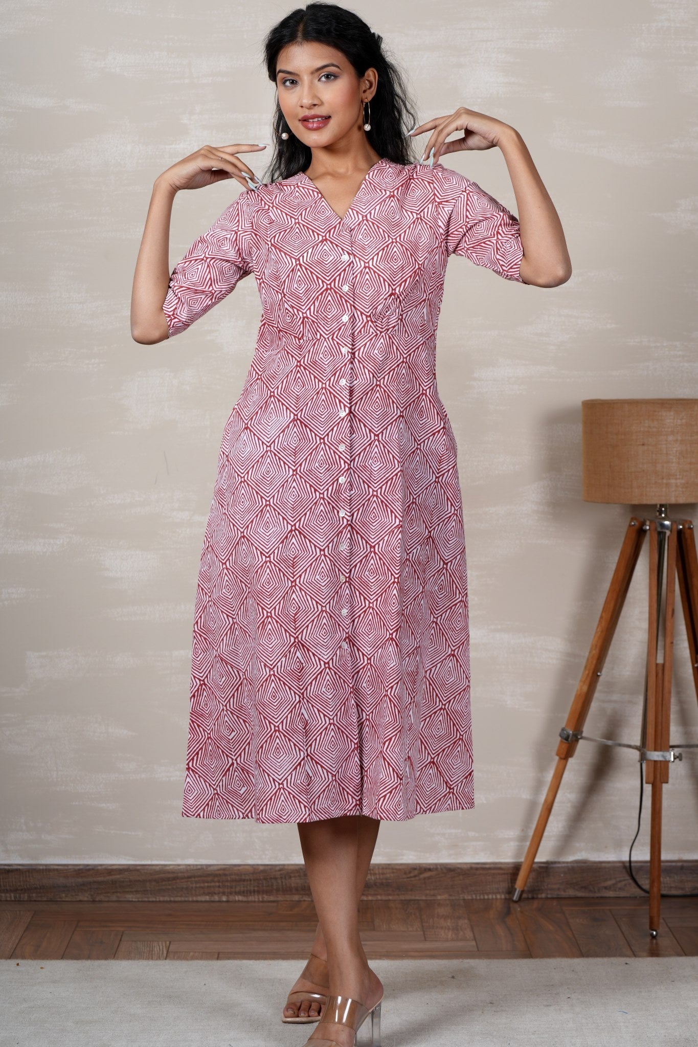 Aurora Hand Block Printed Dress - SootiSyahi