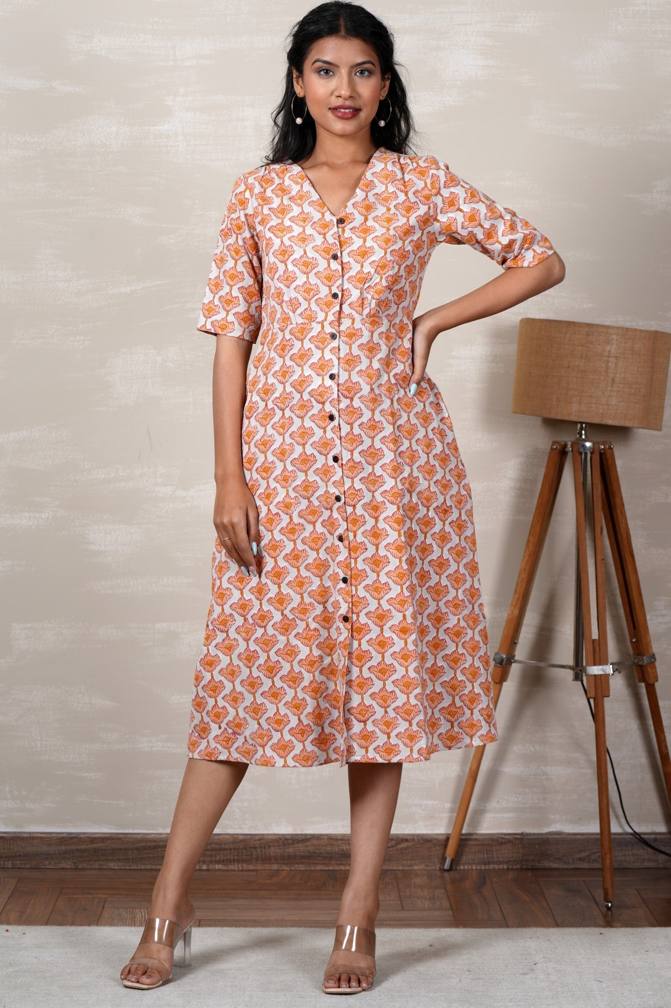 Belle Hand Block Printed Dress - SootiSyahi
