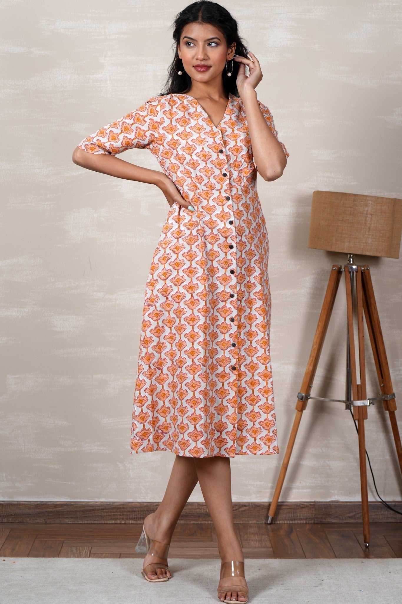 Belle Hand Block Printed Dress - SootiSyahi