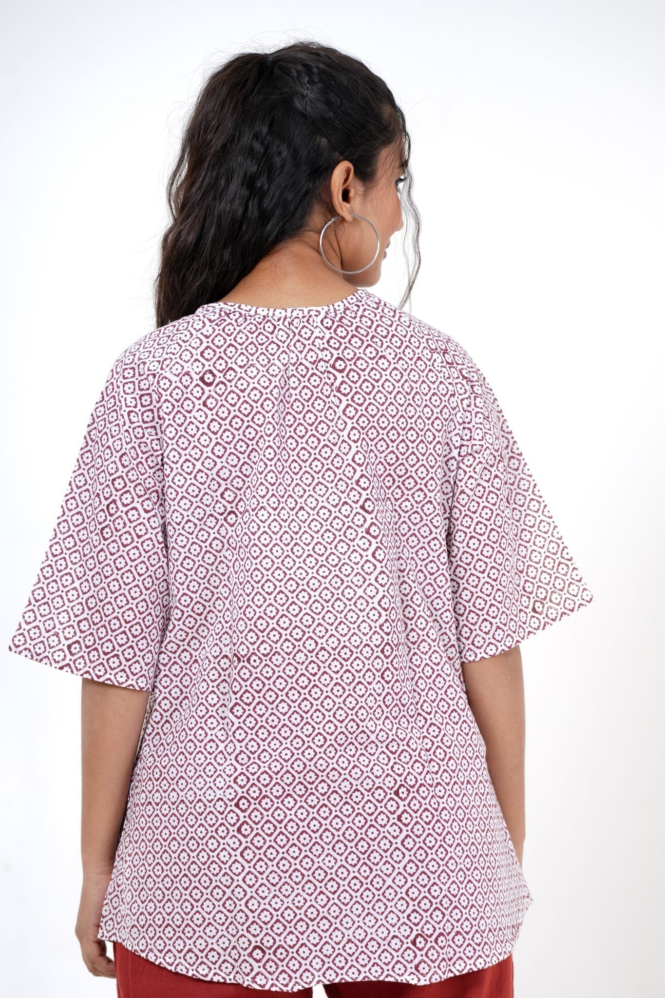 Bloom Bliss Hand Block Printed Top - SootiSyahi