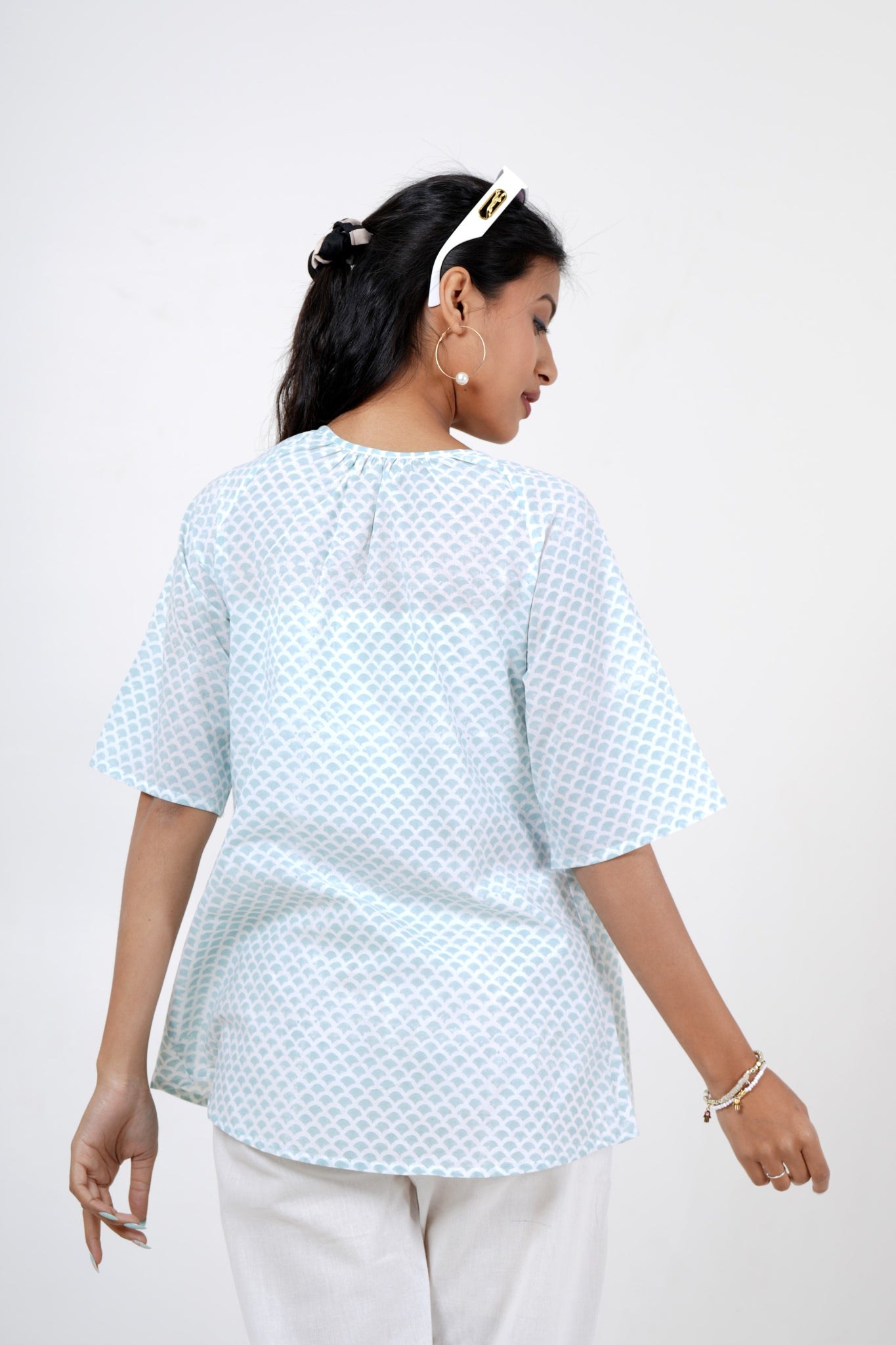 Blossom Chic Hand Block Printed Top - SootiSyahi