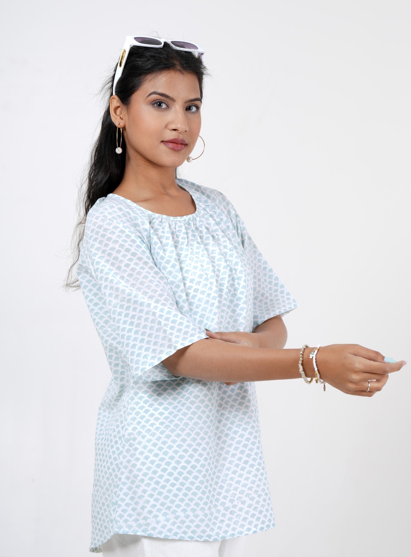 Blossom Chic Hand Block Printed Top - SootiSyahi