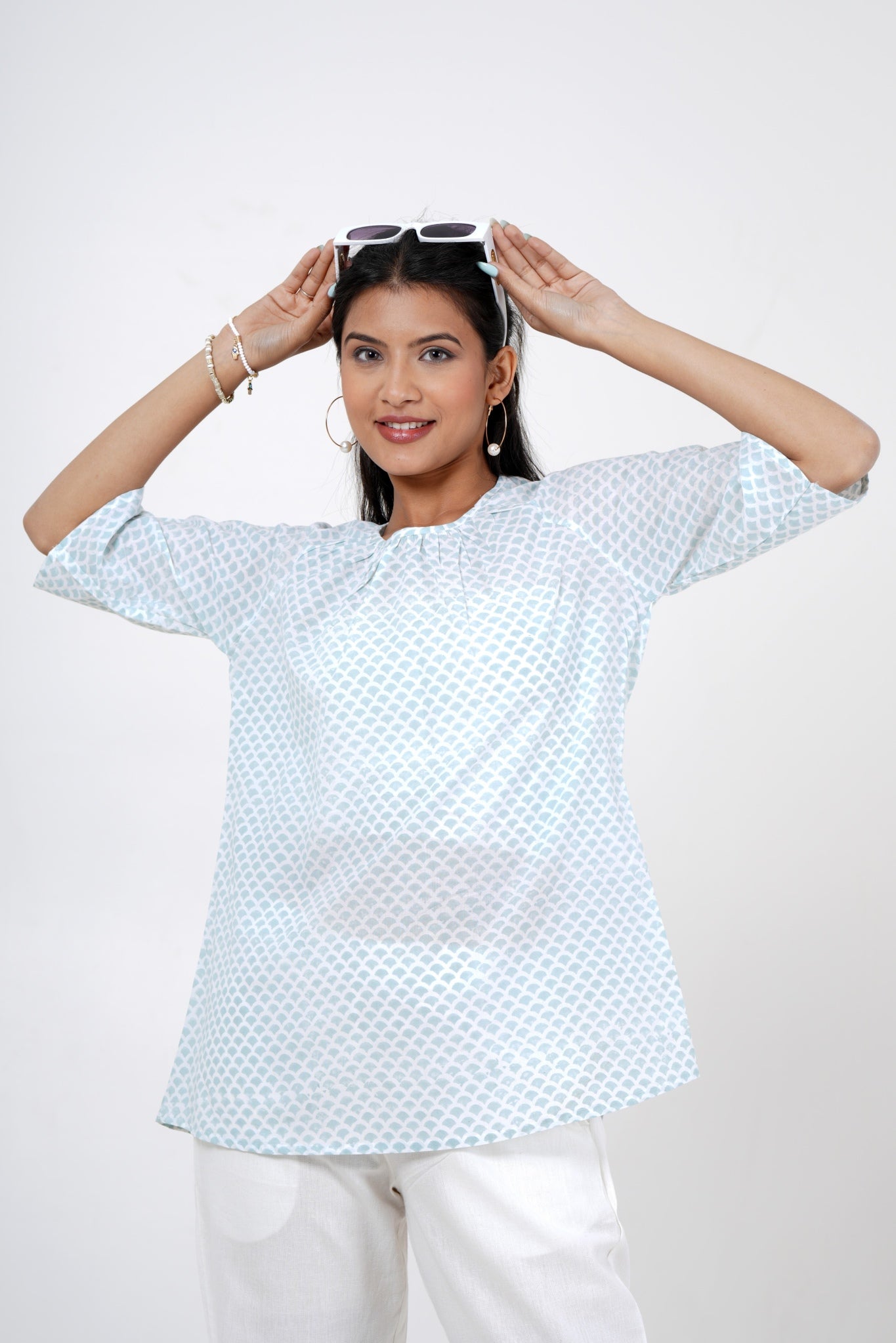 Blossom Chic Hand Block Printed Top - SootiSyahi