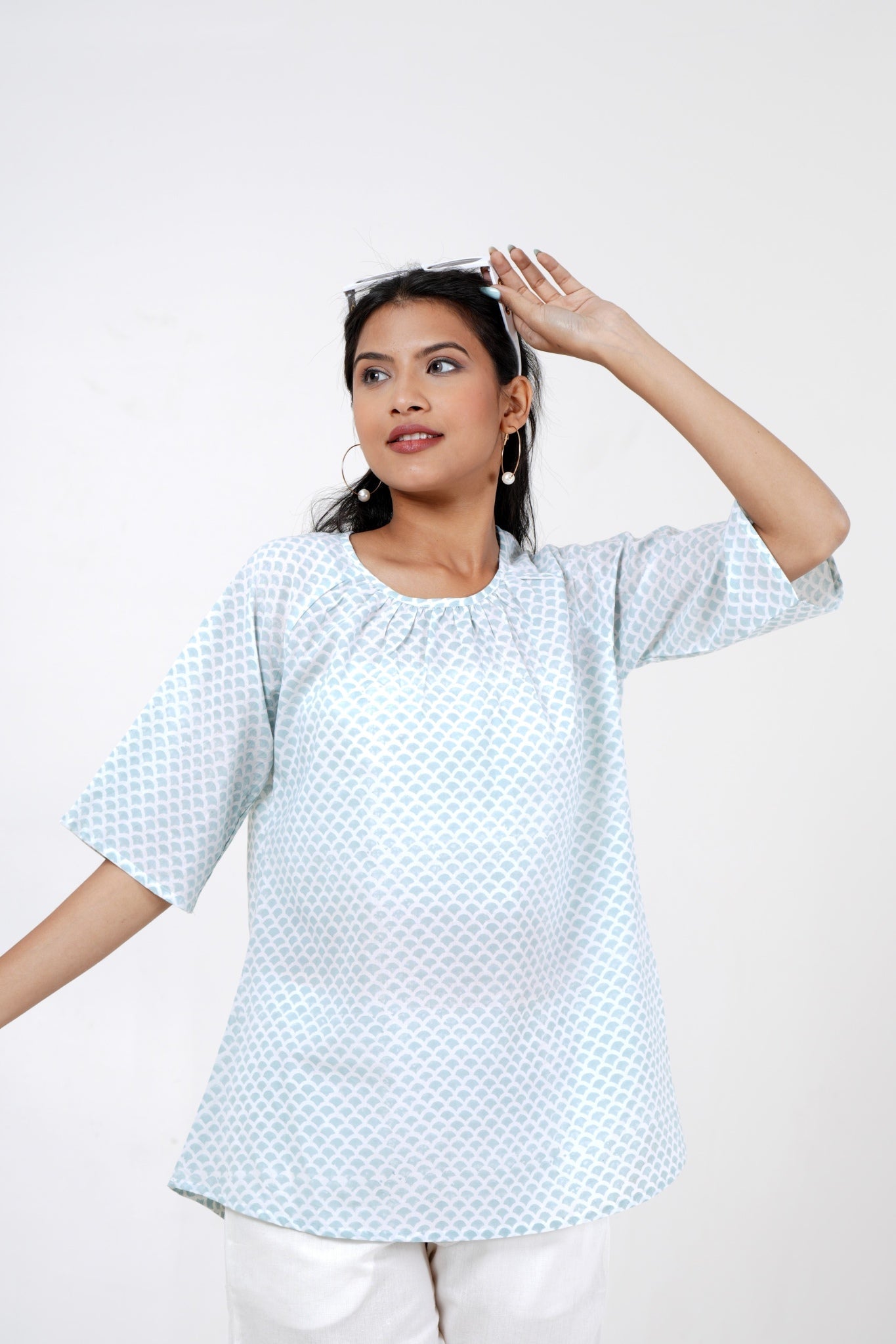 Blossom Chic Hand Block Printed Top - SootiSyahi