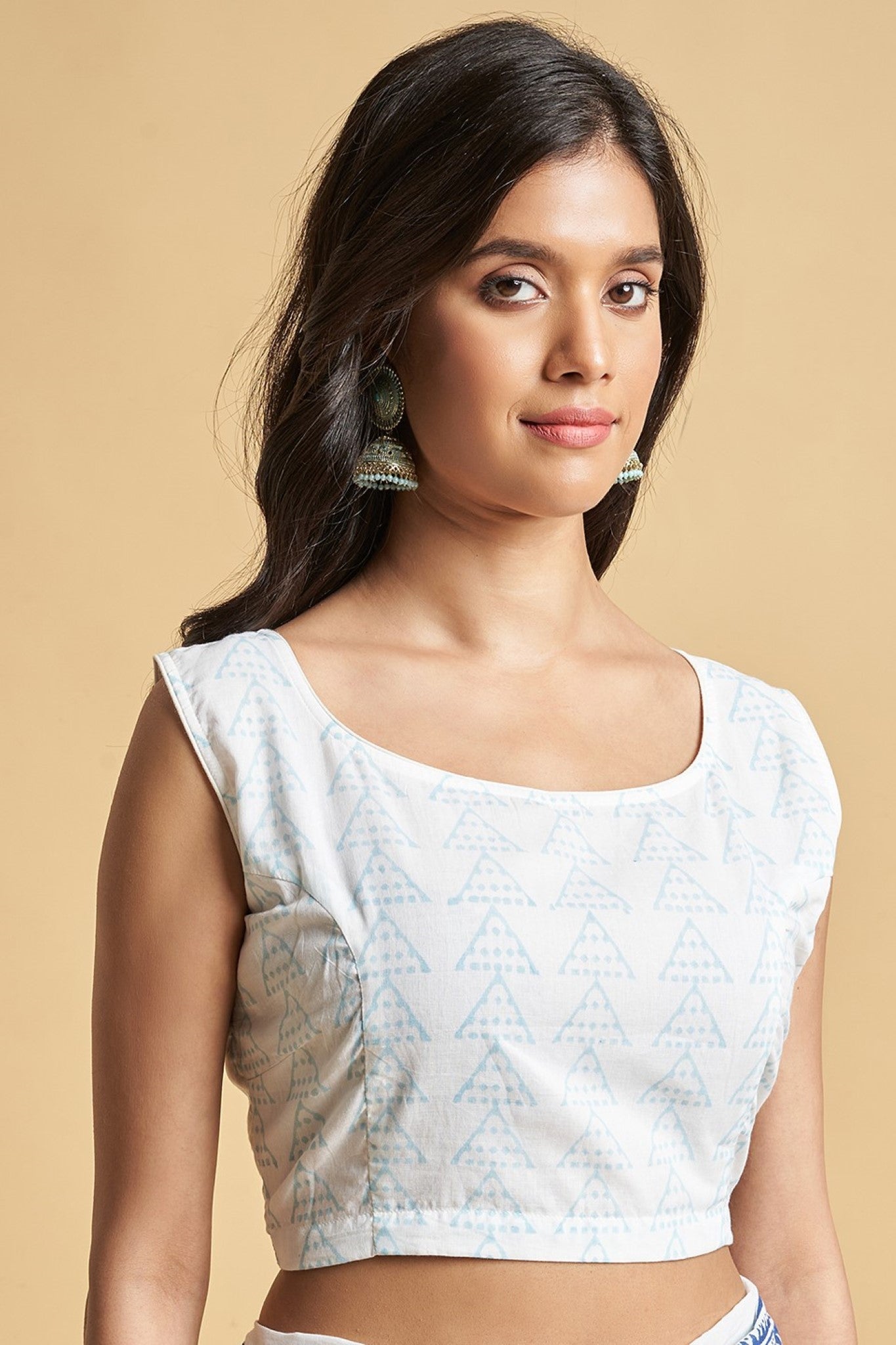 "California Orange" HANDBLOCK PRINT MUL COTTON SAREE - SootiSyahi