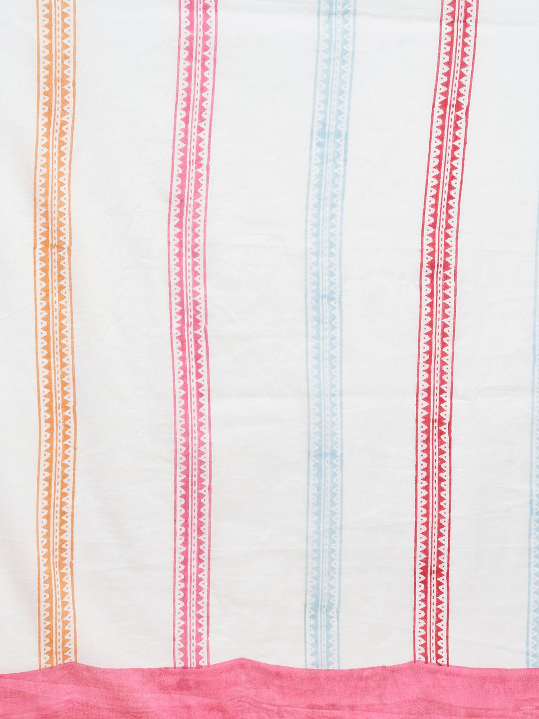 " California Pink" Block Printed Cotton Saree - SootiSyahi