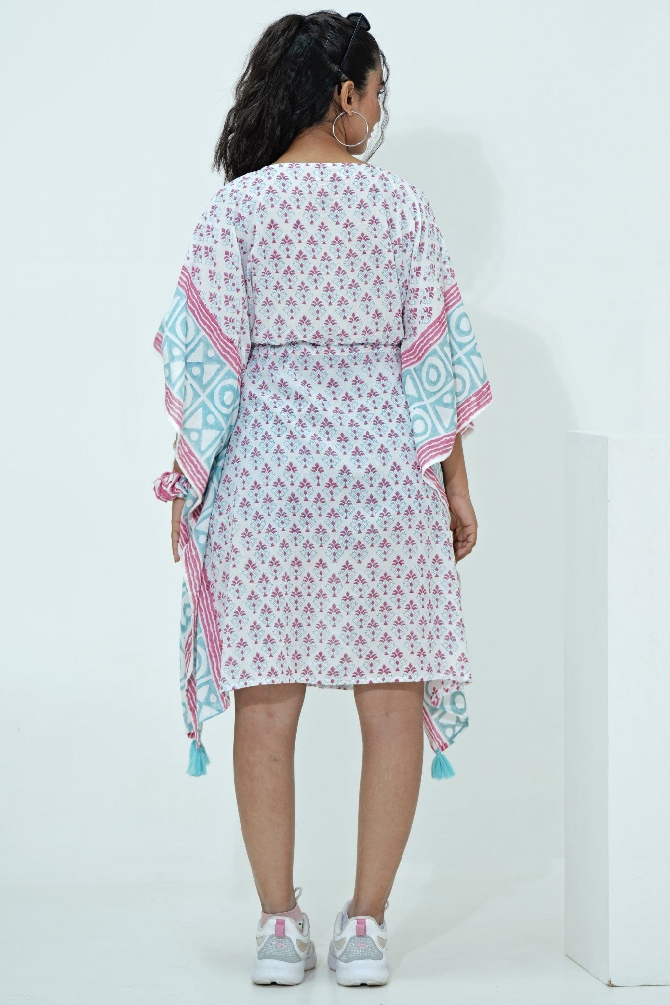 Candy Corn Hand Block Printed Kaftan - SootiSyahi