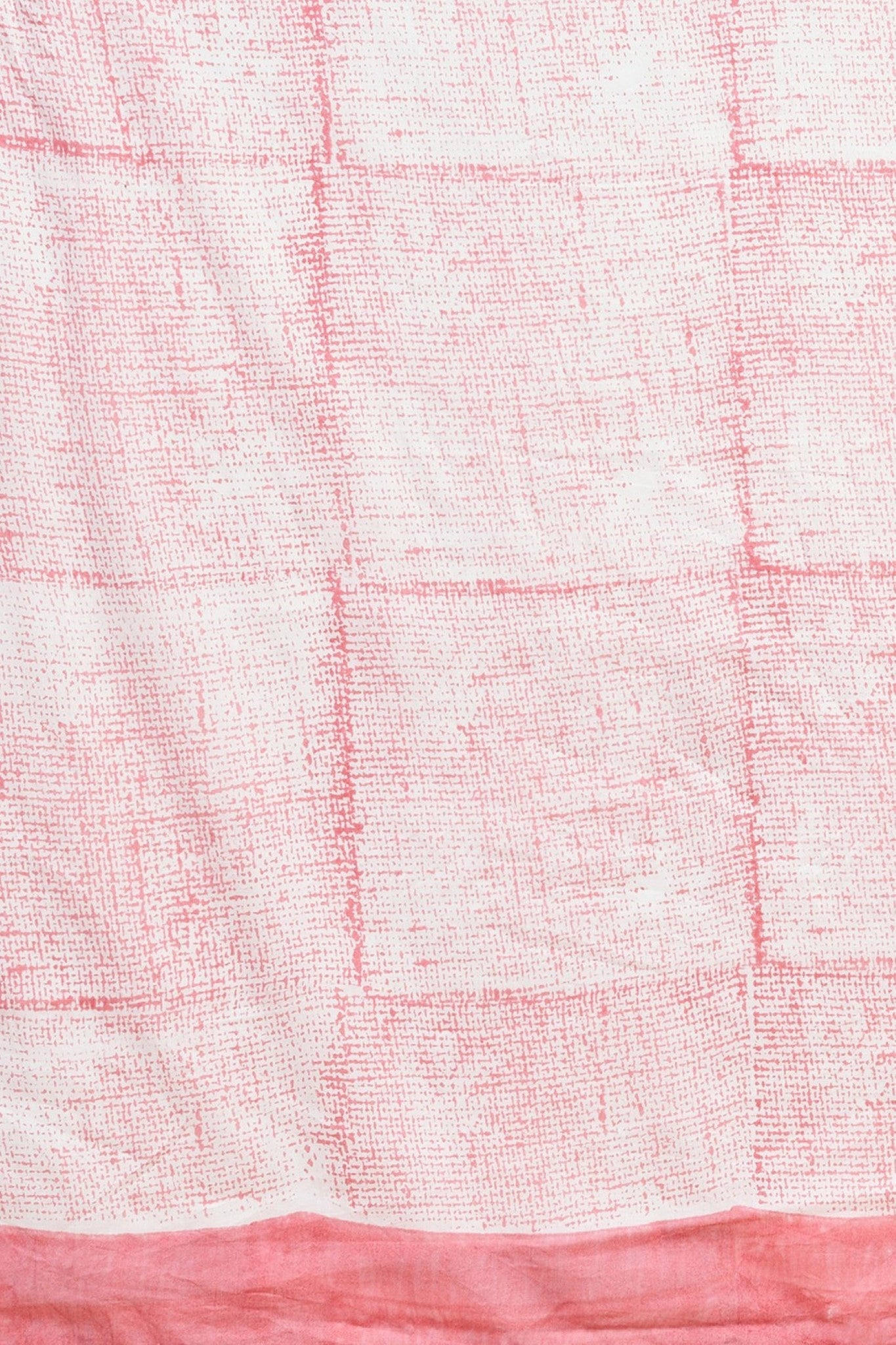 " Candy Pink stripes'' Block Printed Cotton Saree - SootiSyahi