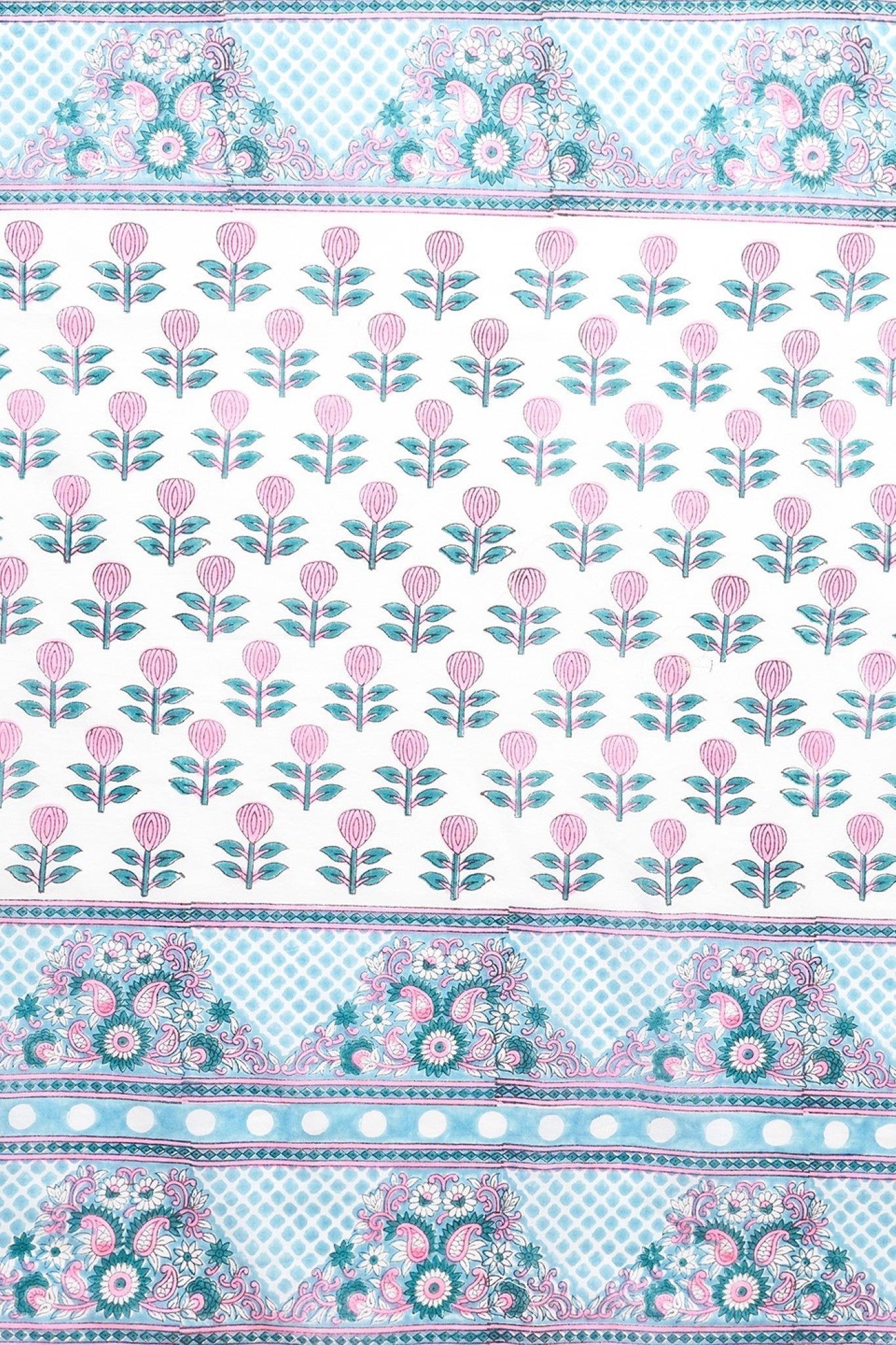"Cherry Blossom" HANDBLOCK PRINT MUL COTTON SAREE - SootiSyahi