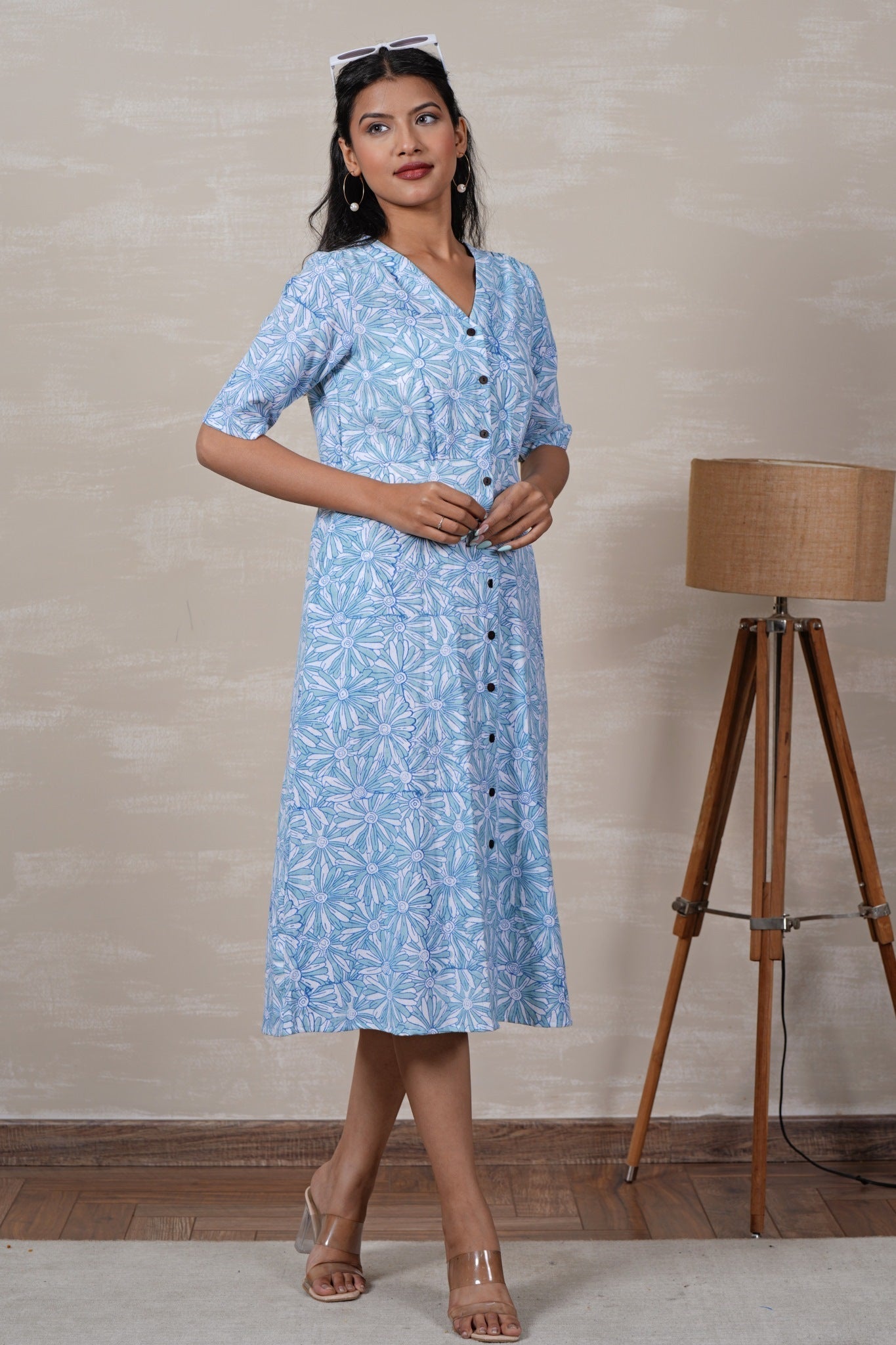 Cinderella Hand Block Printed Dress - SootiSyahi