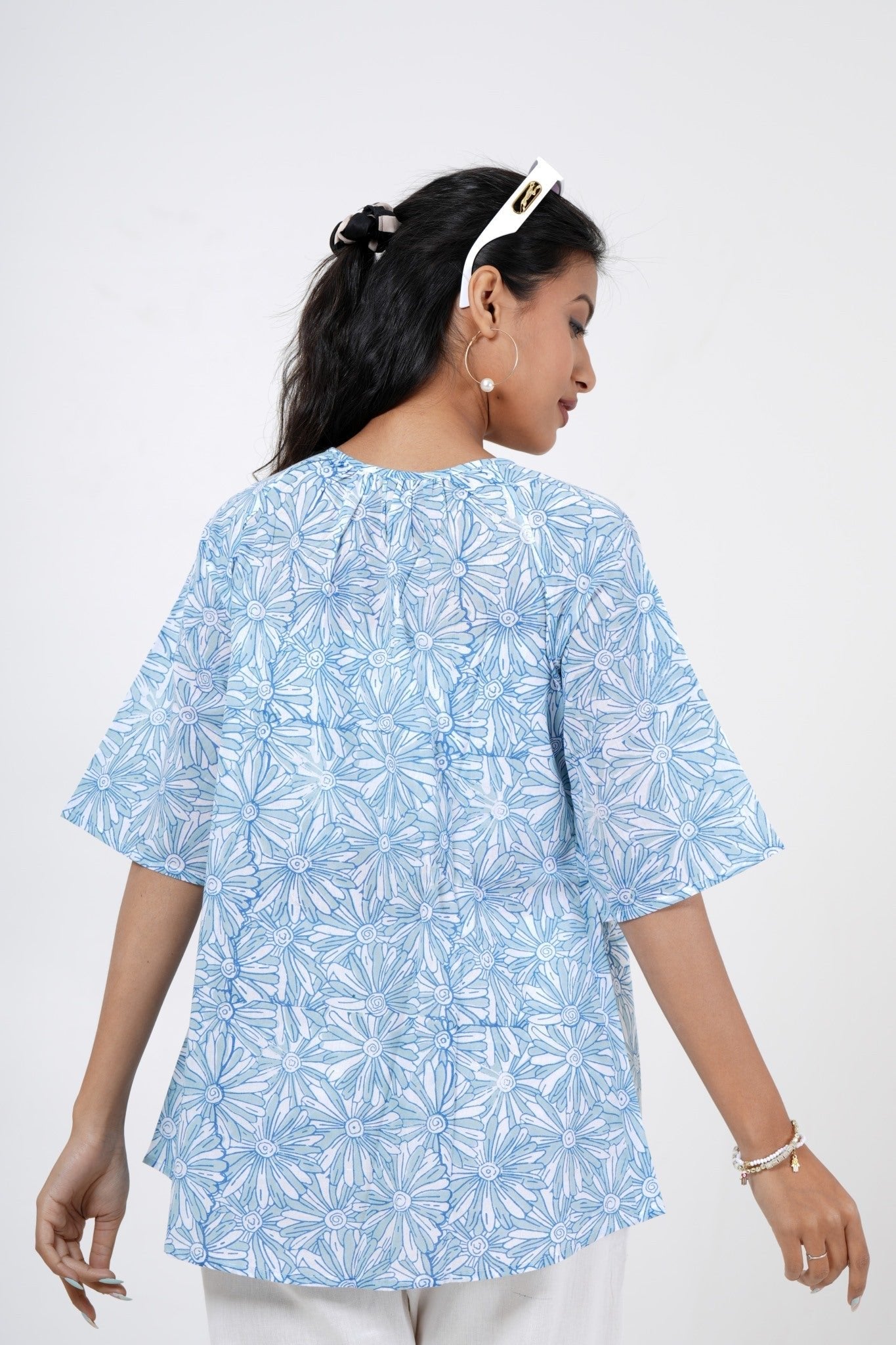 Floral Fusion Hand Block Printed Top - SootiSyahi