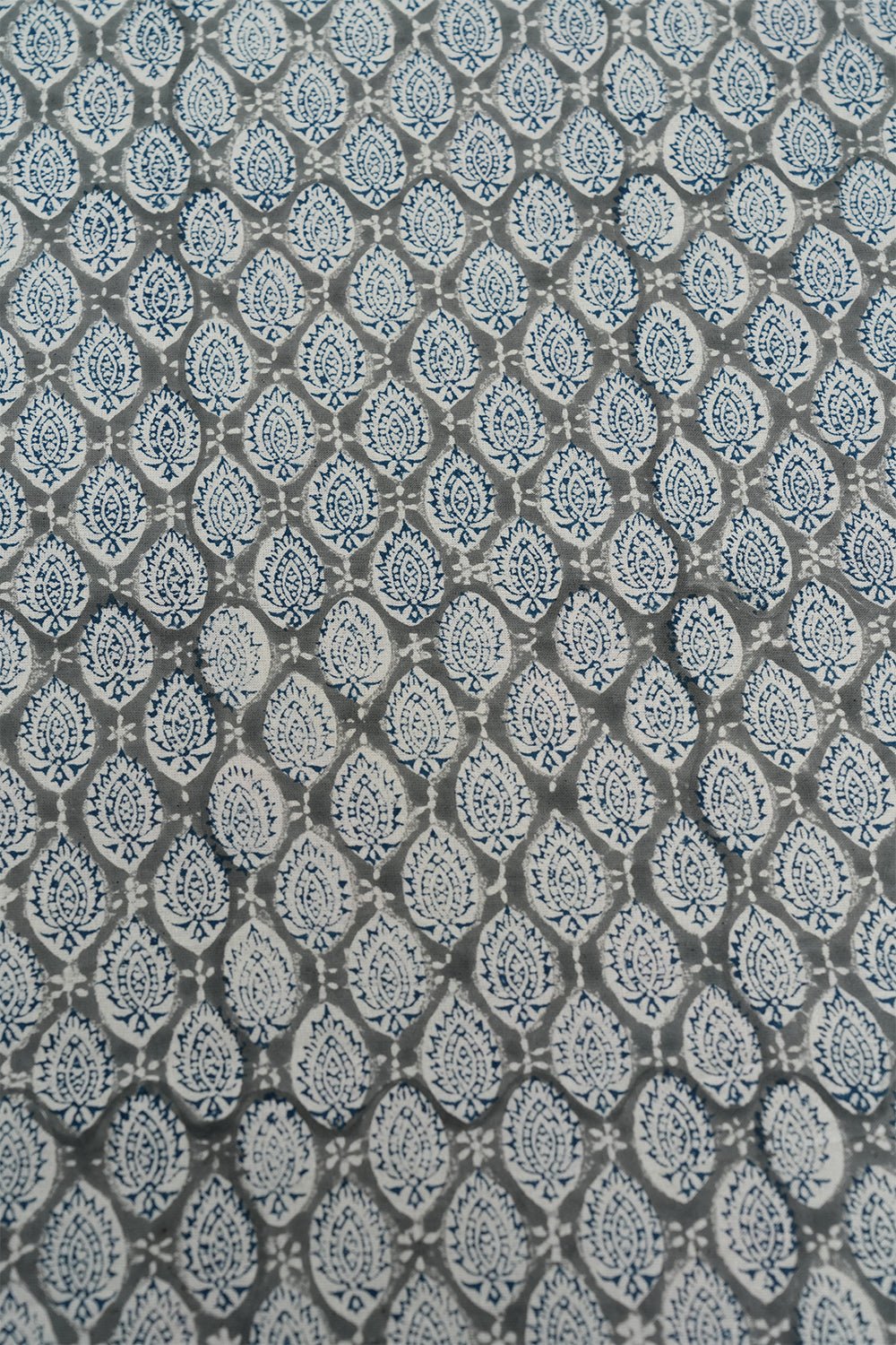 Foggy Daze Block Printed Bedsheet - SootiSyahi