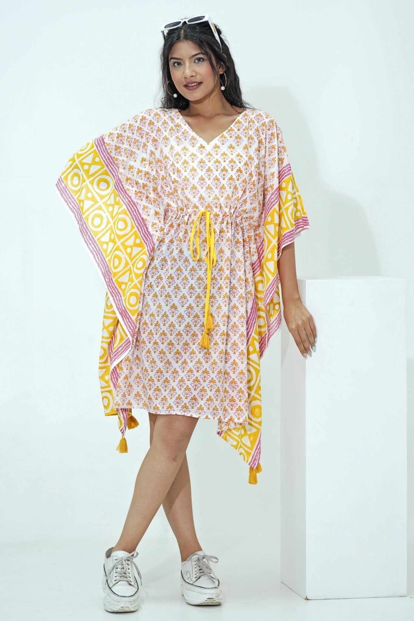 Fruity Frenzy Hand Block Printed Kaftan - SootiSyahi