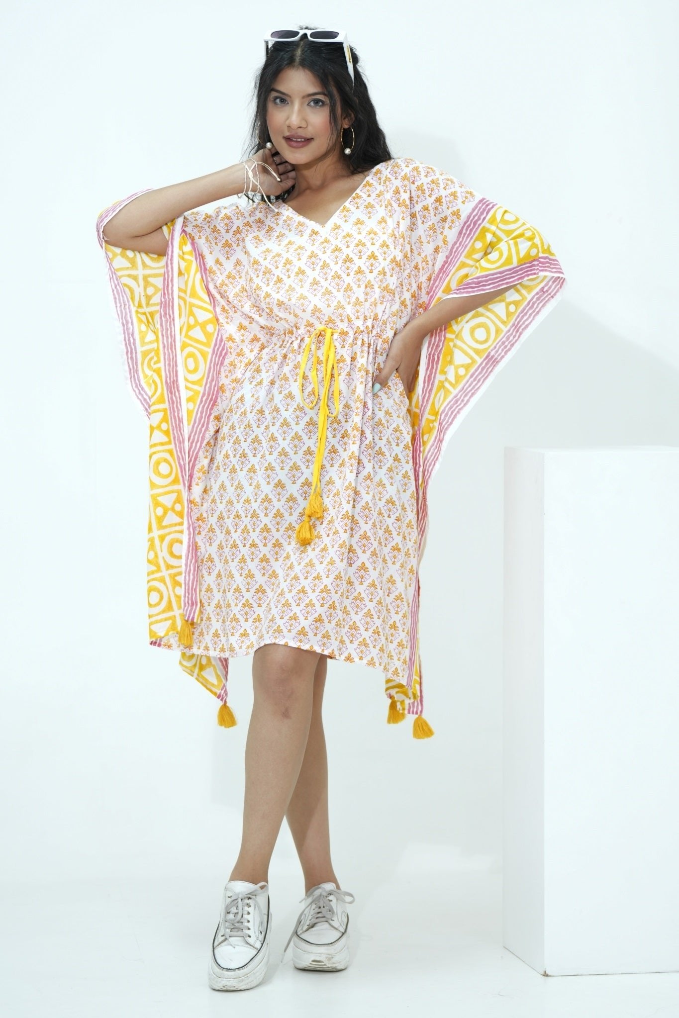 Fruity Frenzy Hand Block Printed Kaftan - SootiSyahi