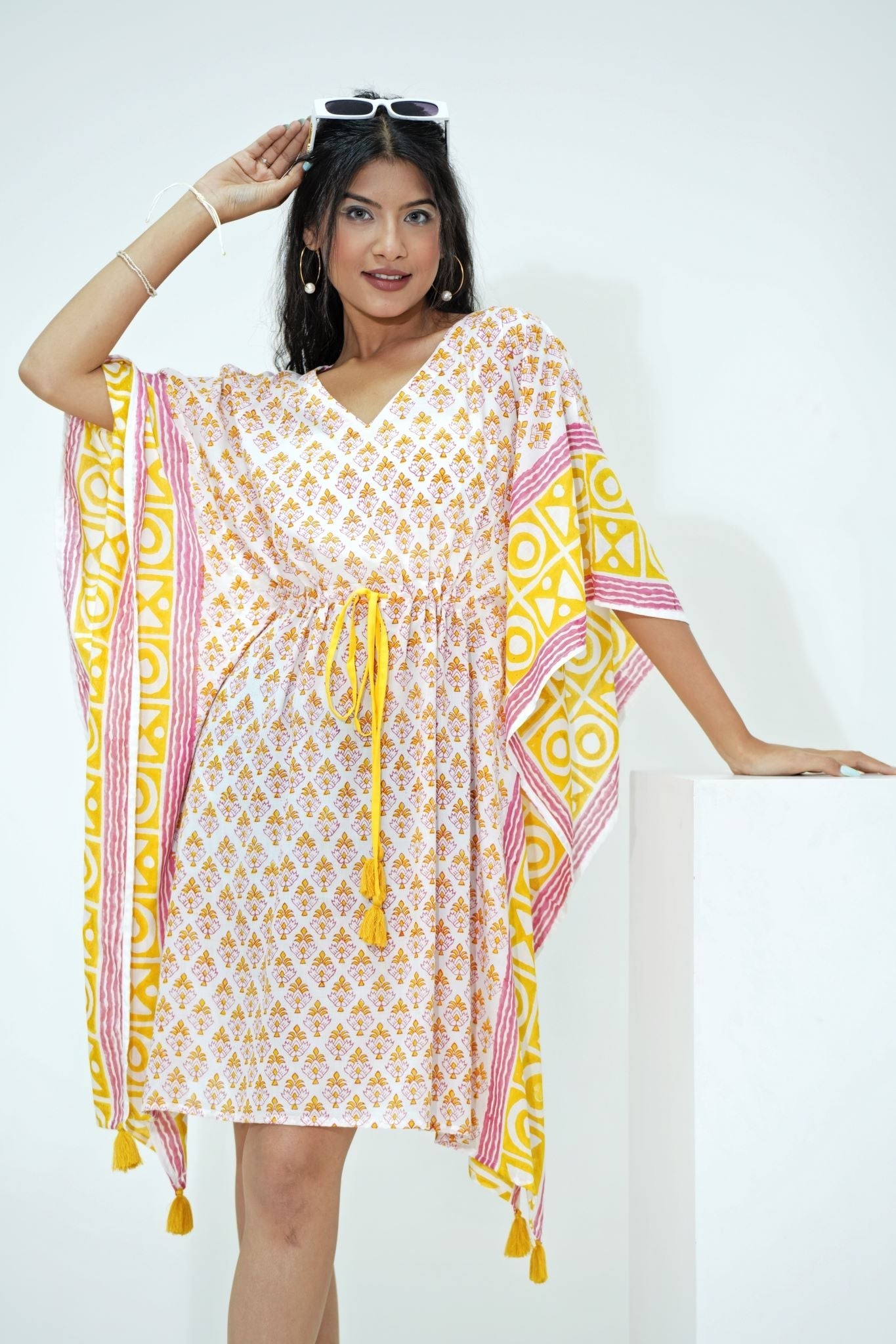 Fruity Frenzy Hand Block Printed Kaftan - SootiSyahi