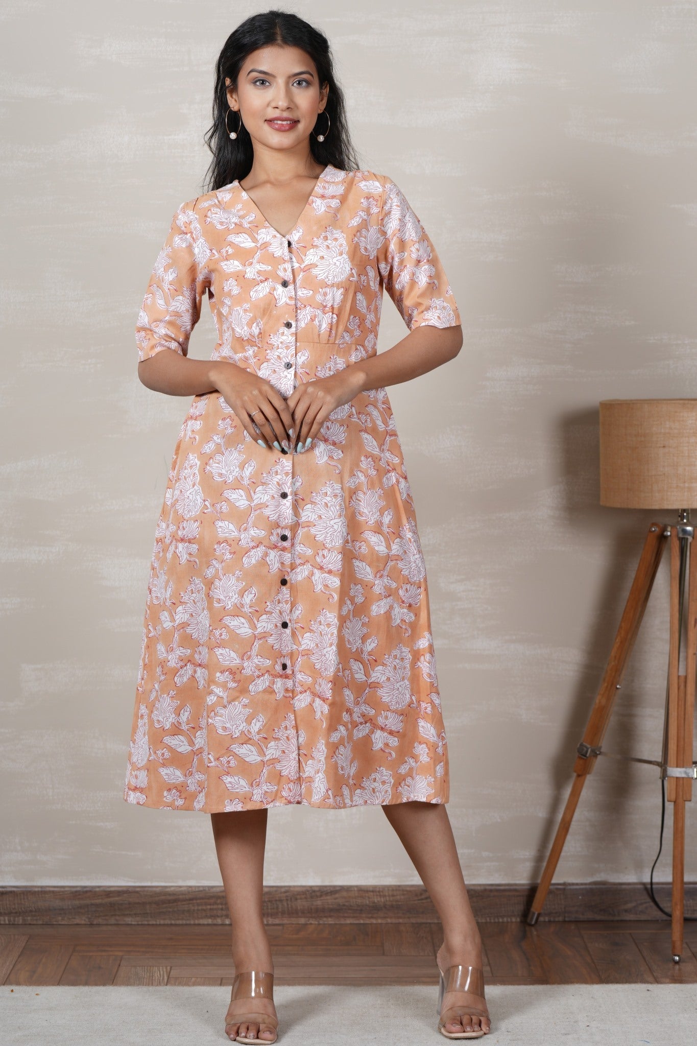 Jasmine Hand Block Printed Dress - SootiSyahi