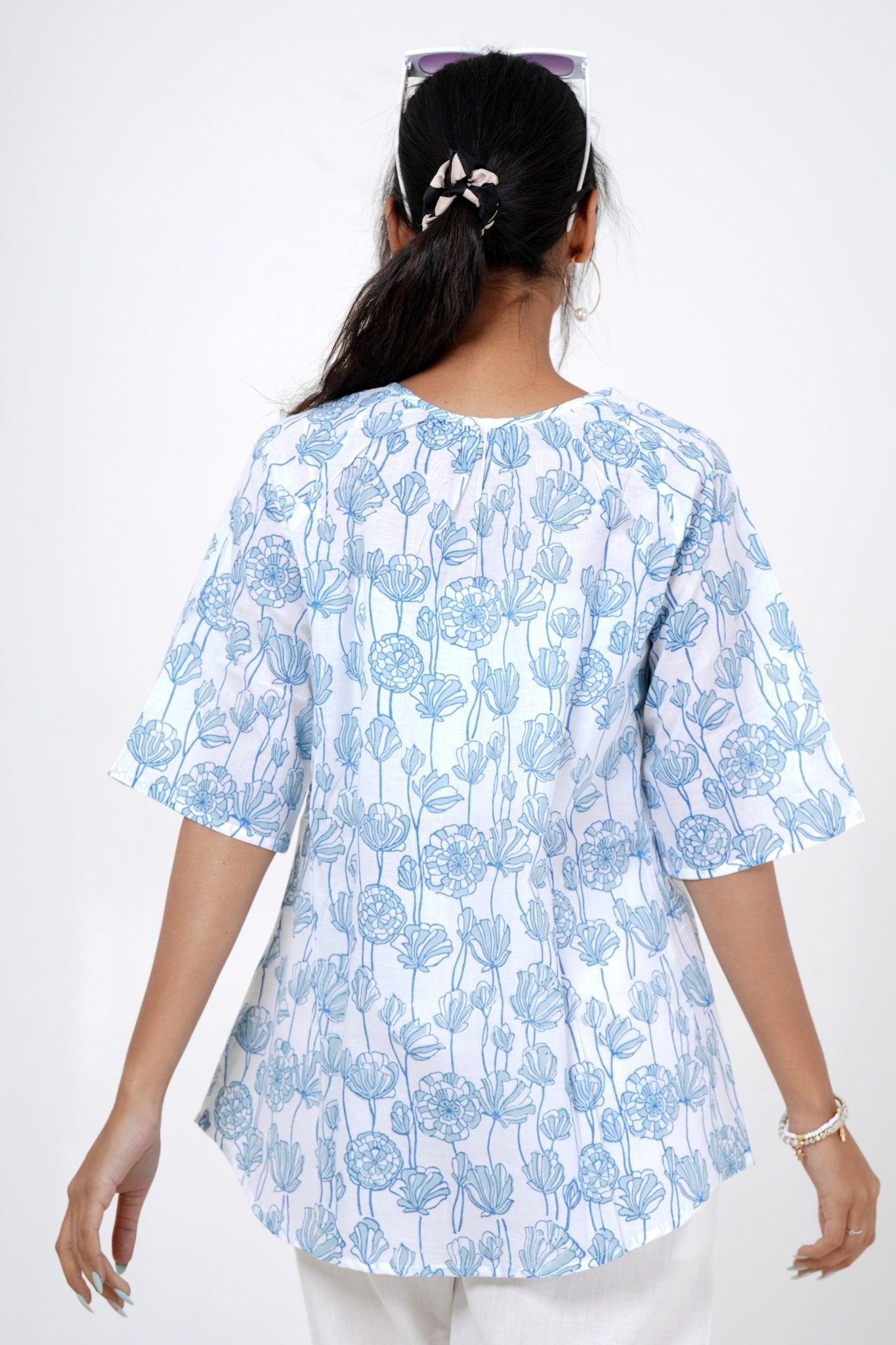 Lavish Lily Hand Block Printed Top - SootiSyahi