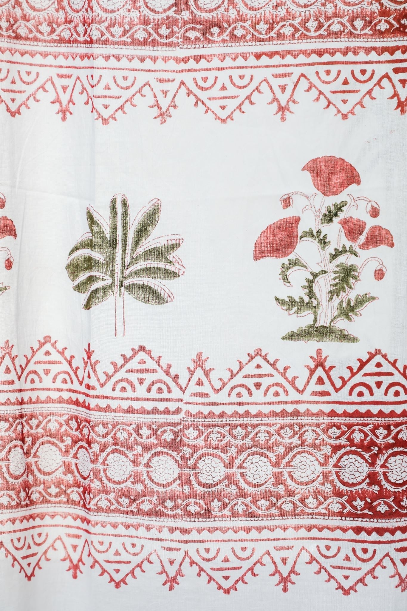 'Made on Earth' Handblock Printed Cotton Window Curtain - SootiSyahi