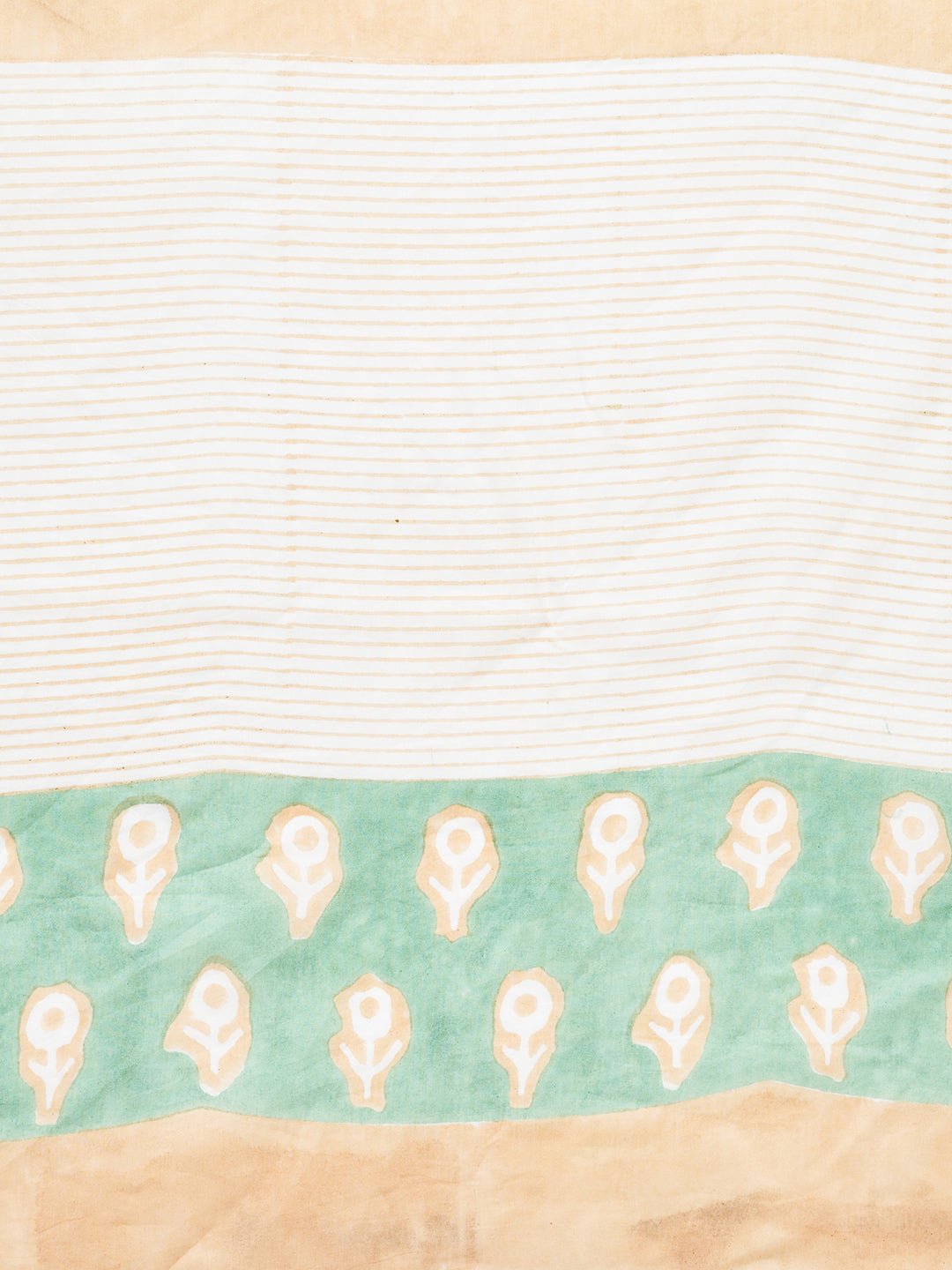 "Mandevilla Piast" HANDBLOCK PRINT MUL COTTON SAREE - SootiSyahi