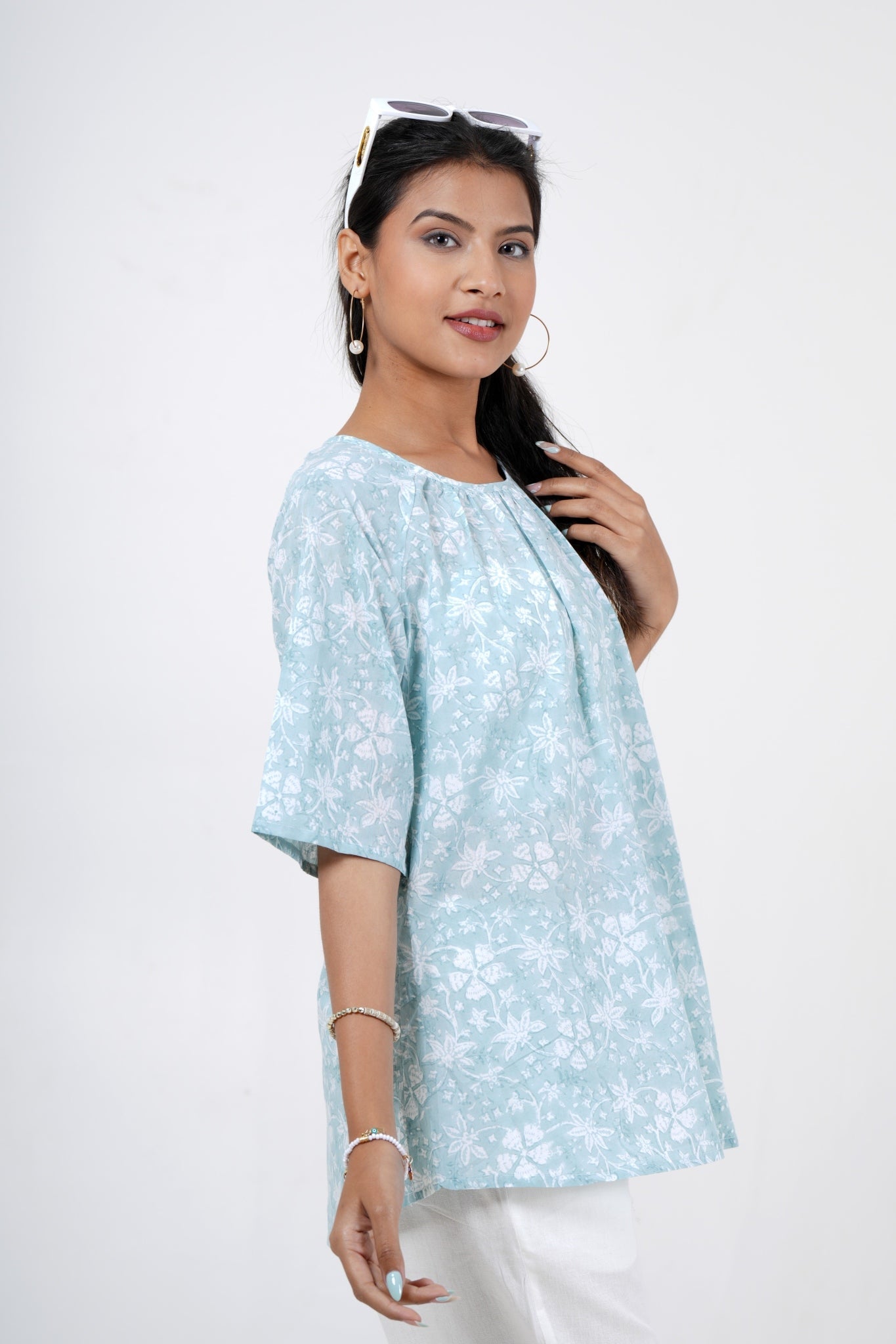 Meadow Melody Hand Block Printed Top - SootiSyahi