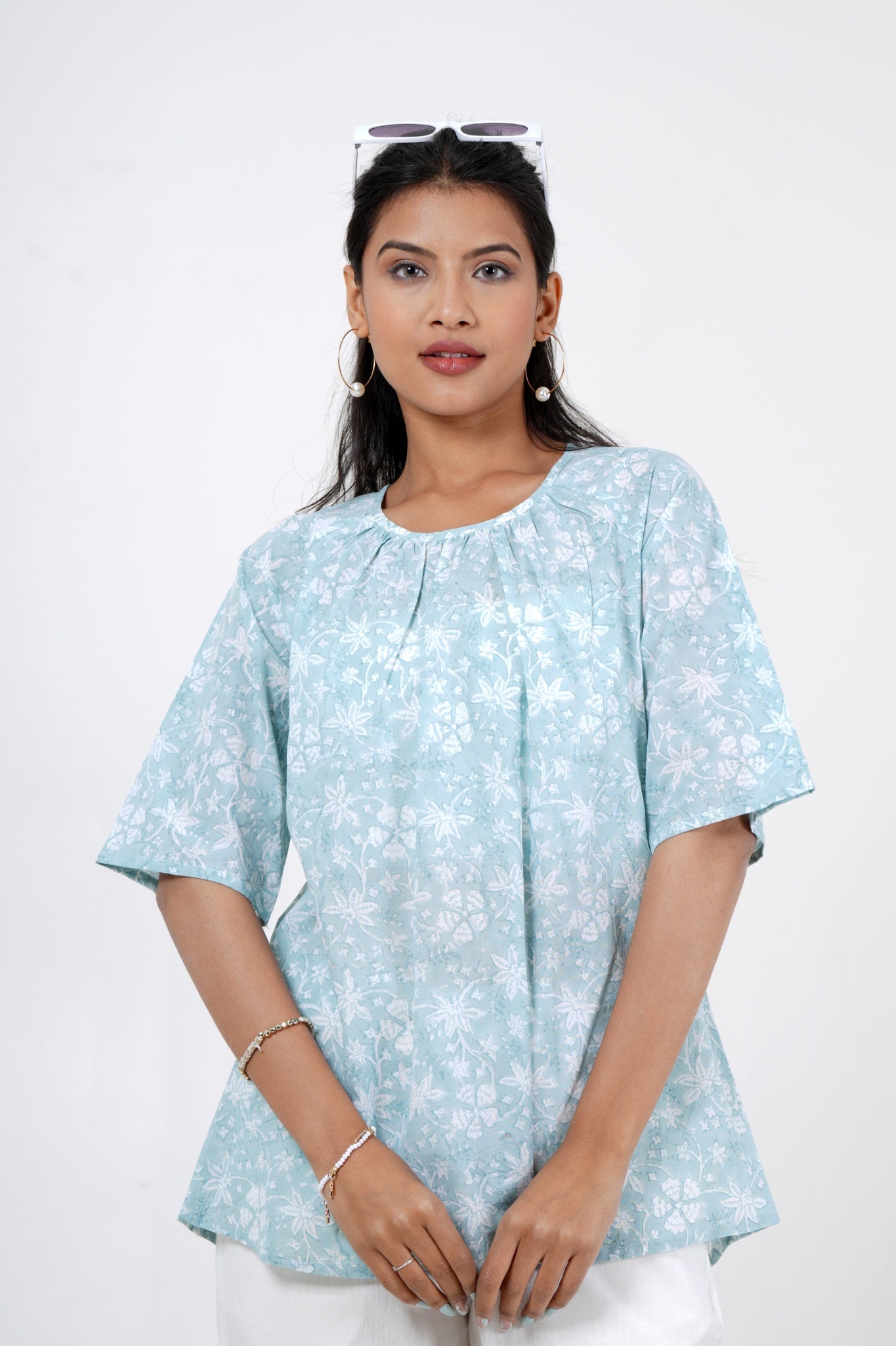Meadow Melody Hand Block Printed Top - SootiSyahi
