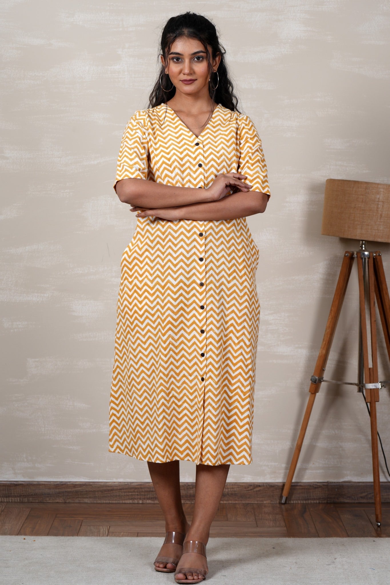 Merida Hand Block Printed Dress - SootiSyahi